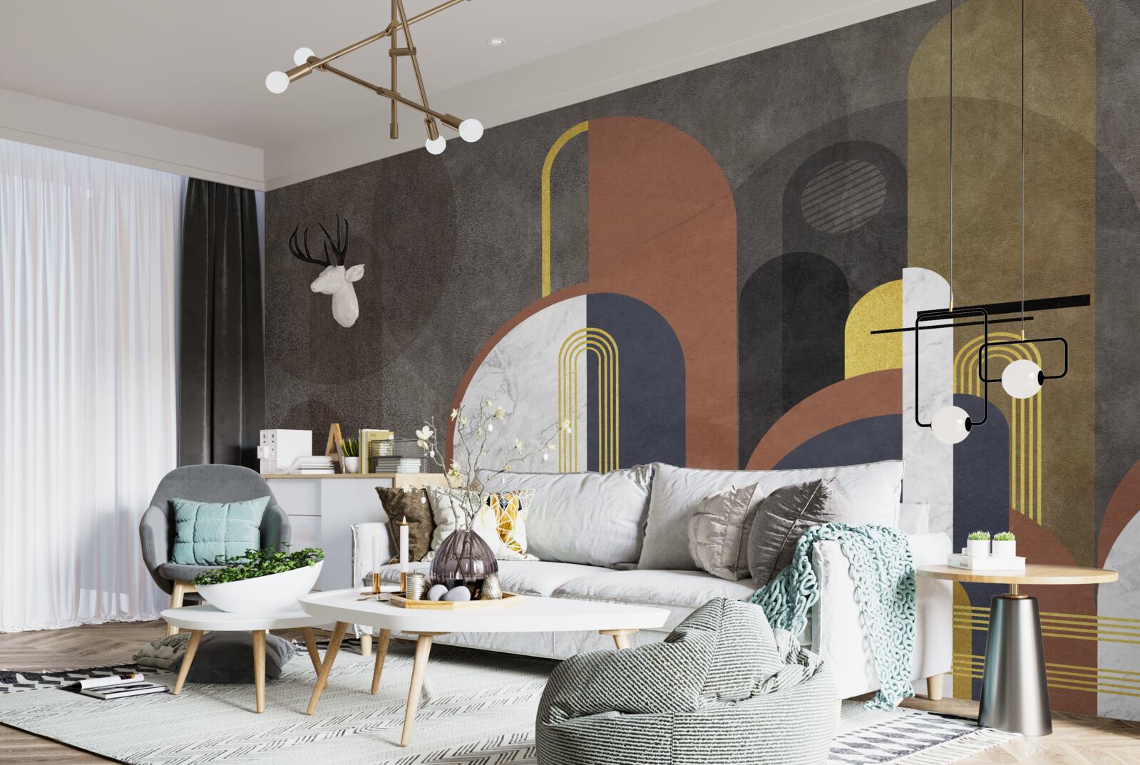 Fototapeta abstrakcja w postaci geometrycznych kształtów