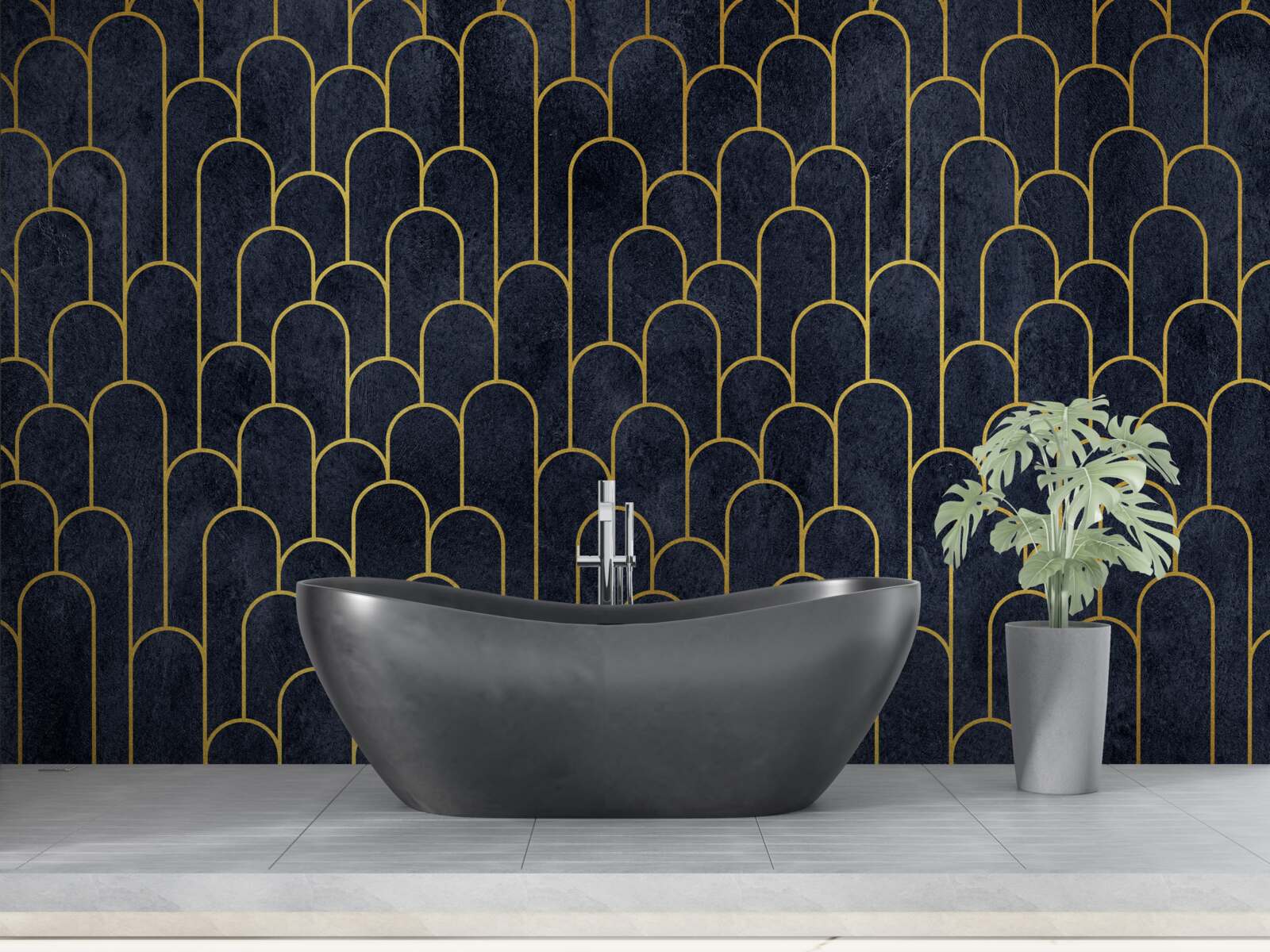 Fototapeta niebieskie półkoliste kolumny z brązu