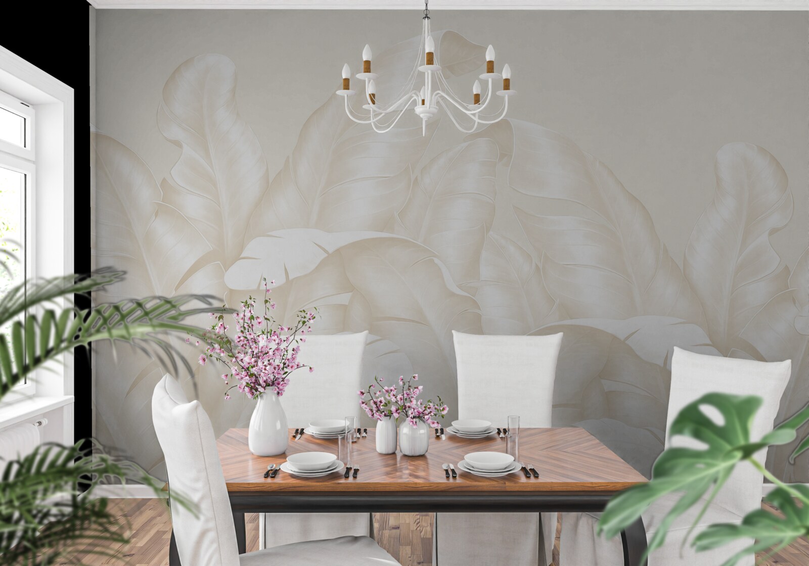 Fototapeta gęste liście dżungli z lekkim brązowym odcieniem