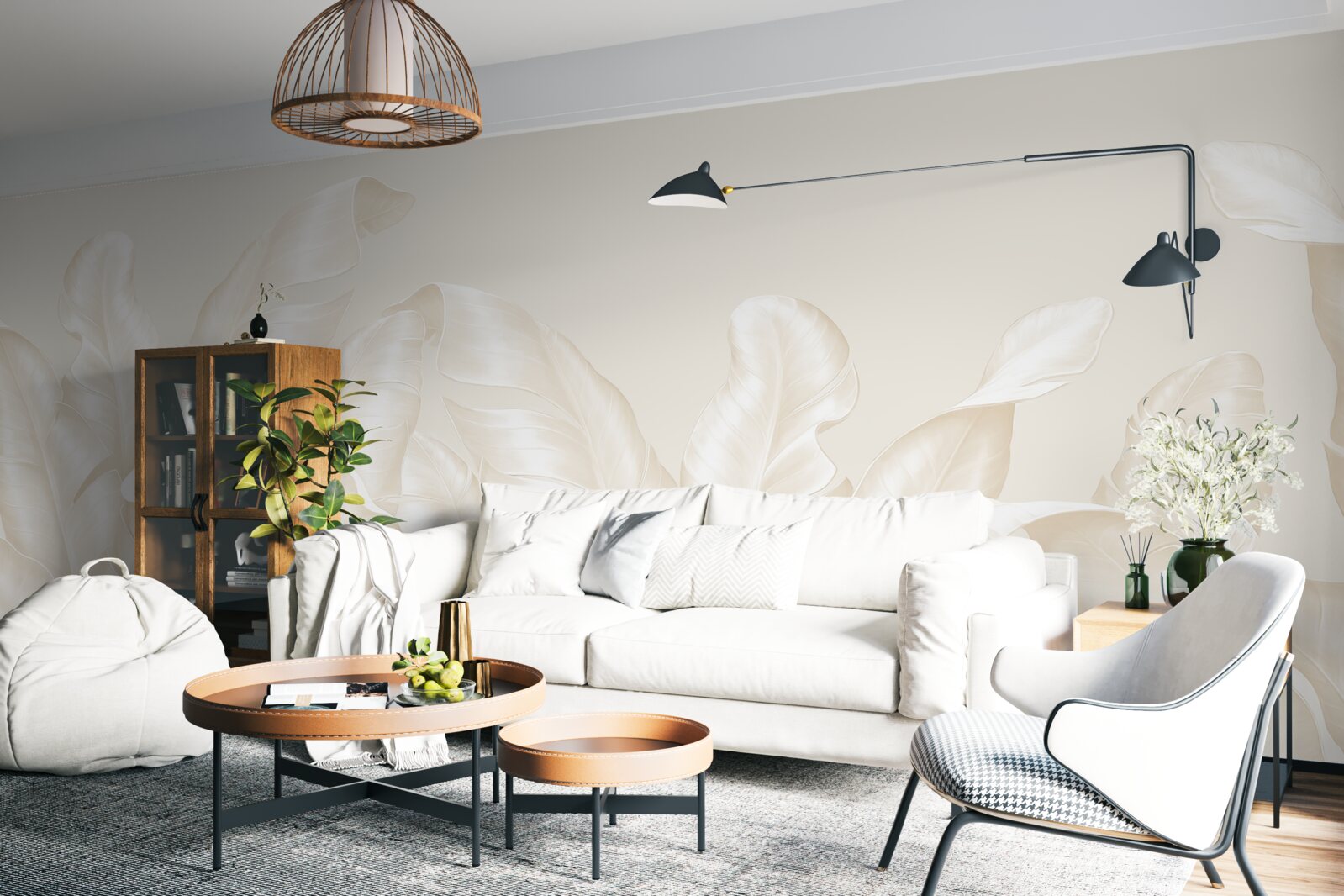 Fototapeta gęste liście dżungli z lekkim brązowym odcieniem