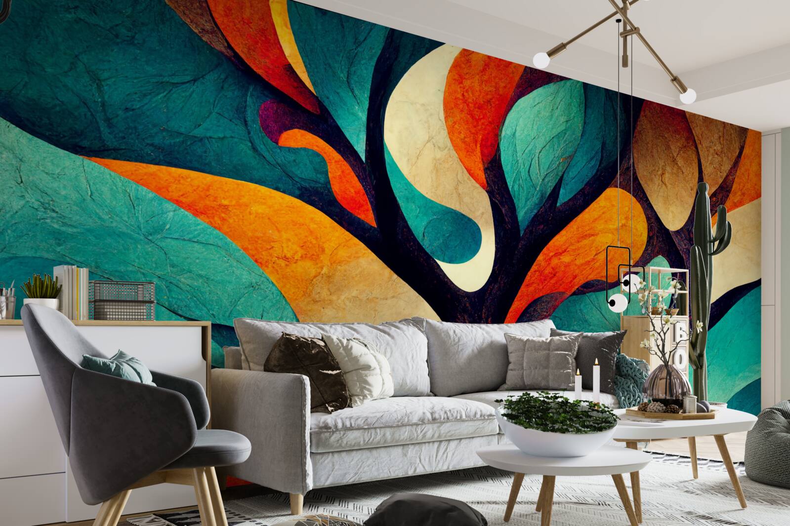 Fototapeta abstrakcja jesiennego drzewa na polu