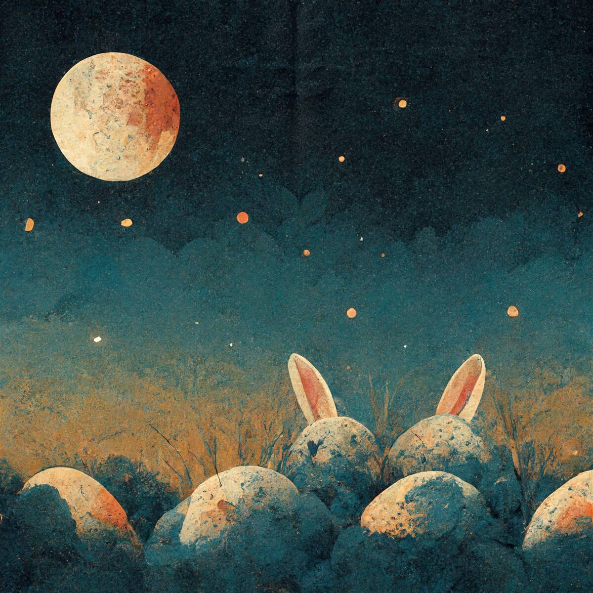 Fototapeta w cieniu nocy i przy świetle księżyca