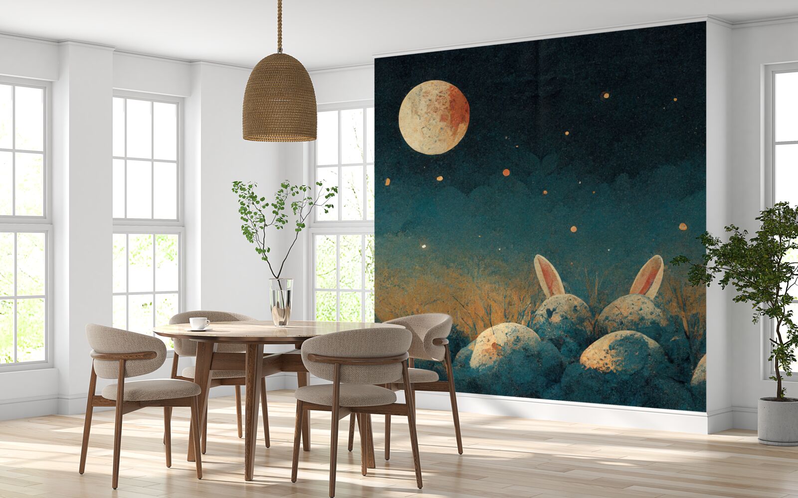 Fototapeta w cieniu nocy i przy świetle księżyca