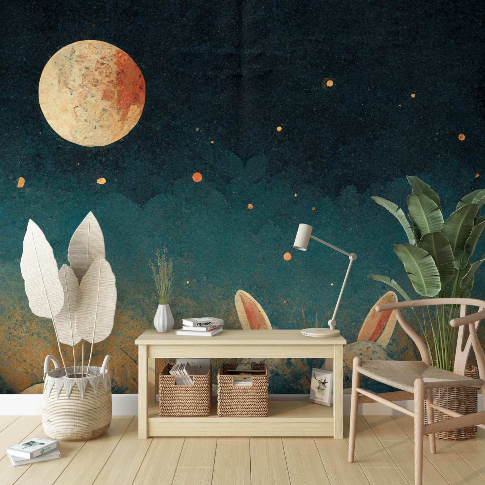 Fototapeta w cieniu nocy i przy świetle księżyca