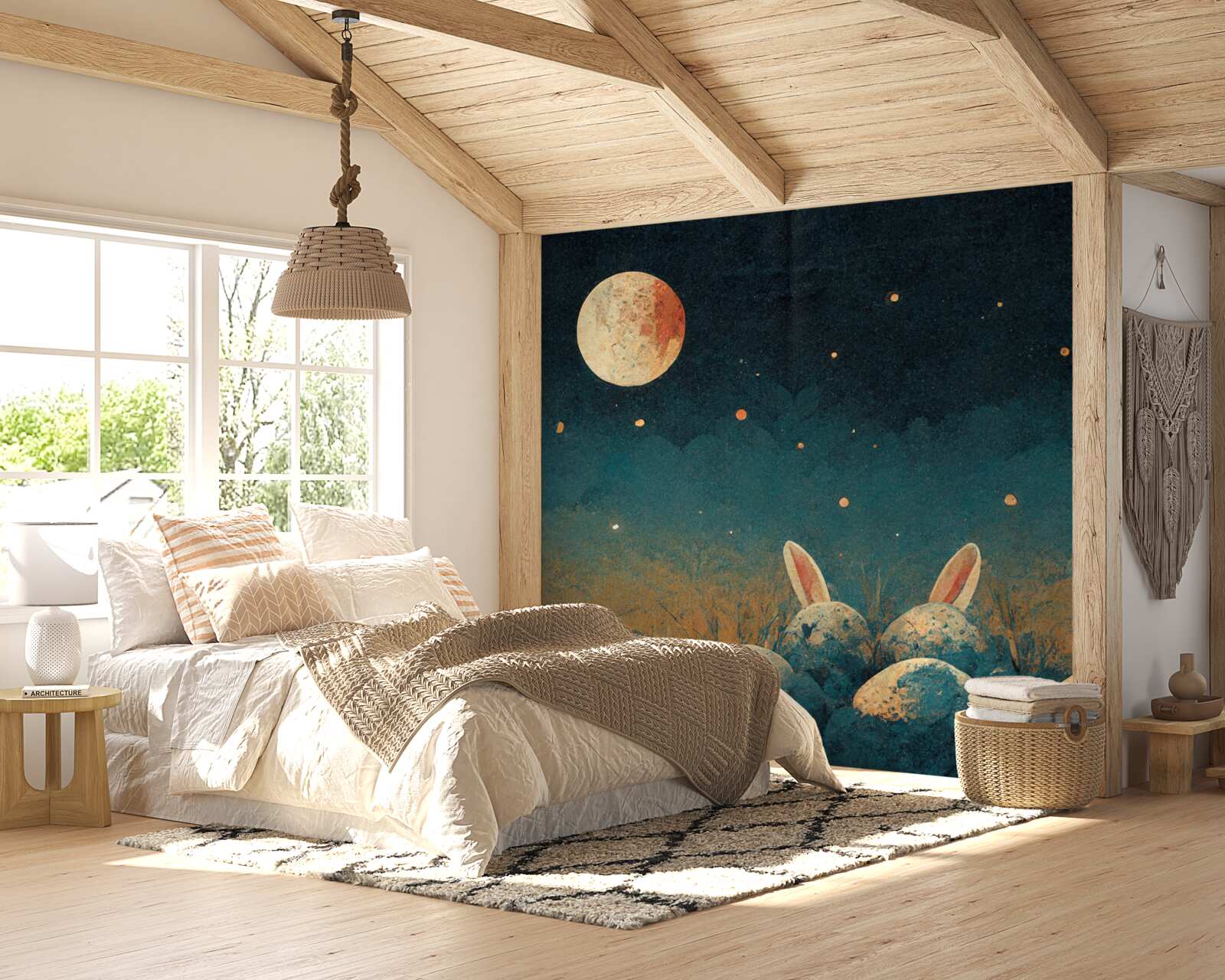 Fototapeta w cieniu nocy i przy świetle księżyca