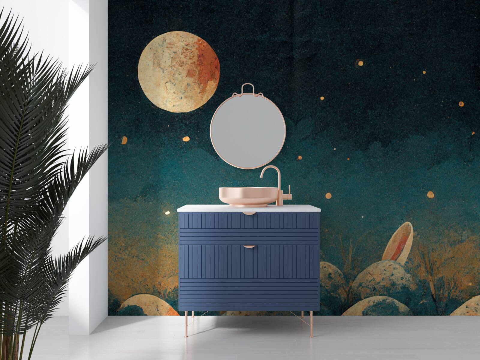 Fototapeta w cieniu nocy i przy świetle księżyca