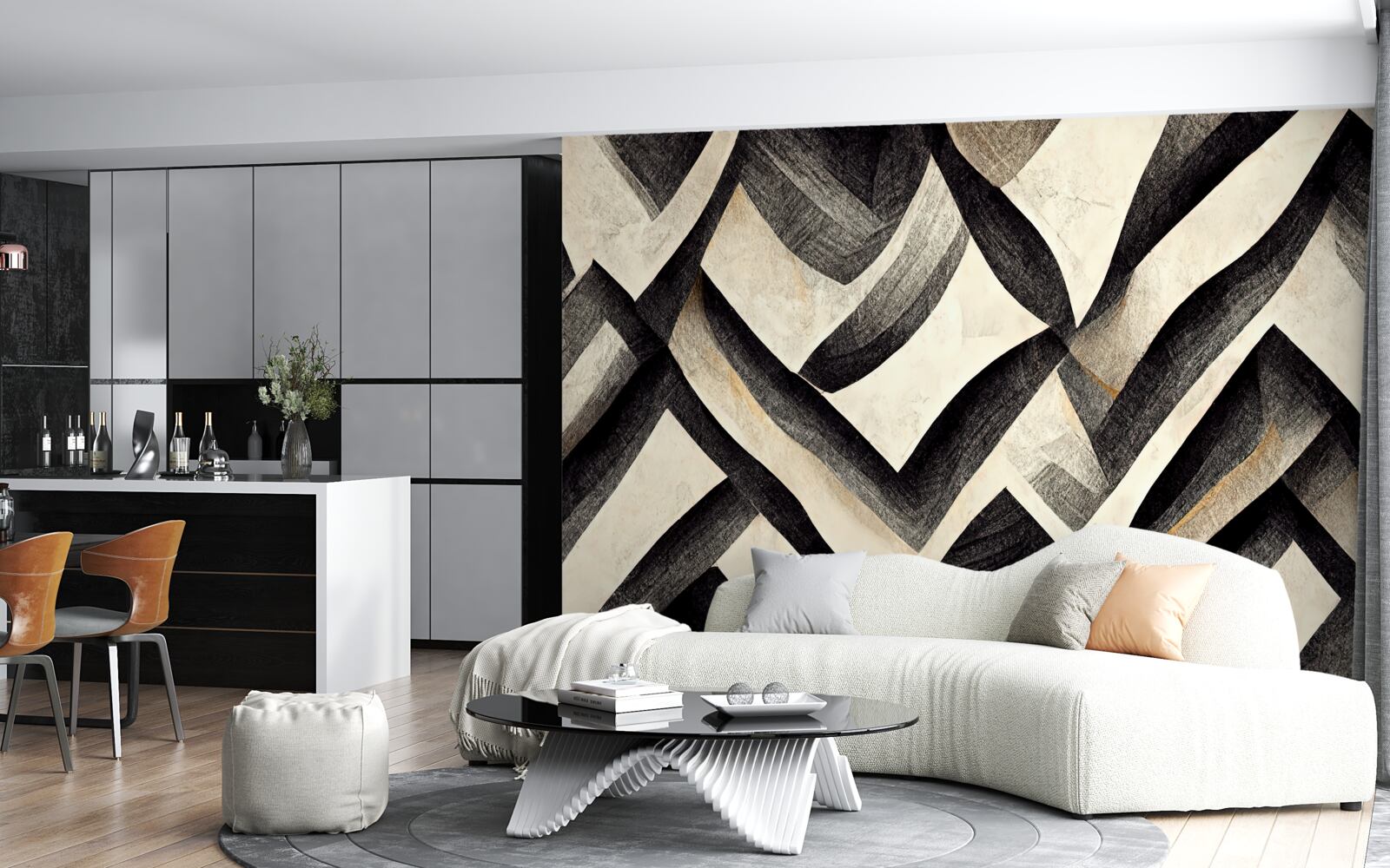 Fototapeta czarne góry spowite mgłą