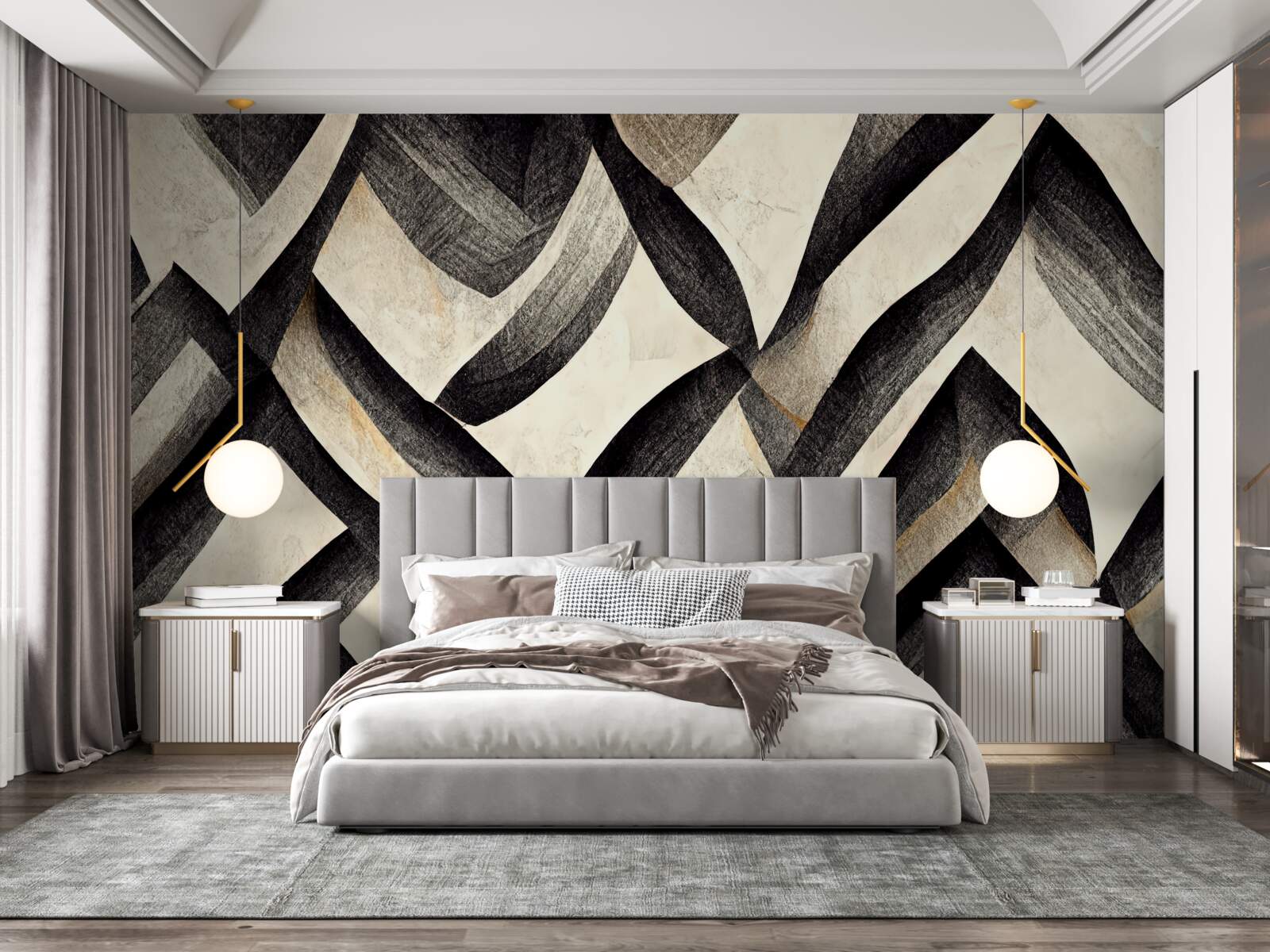 Fototapeta czarne góry spowite mgłą