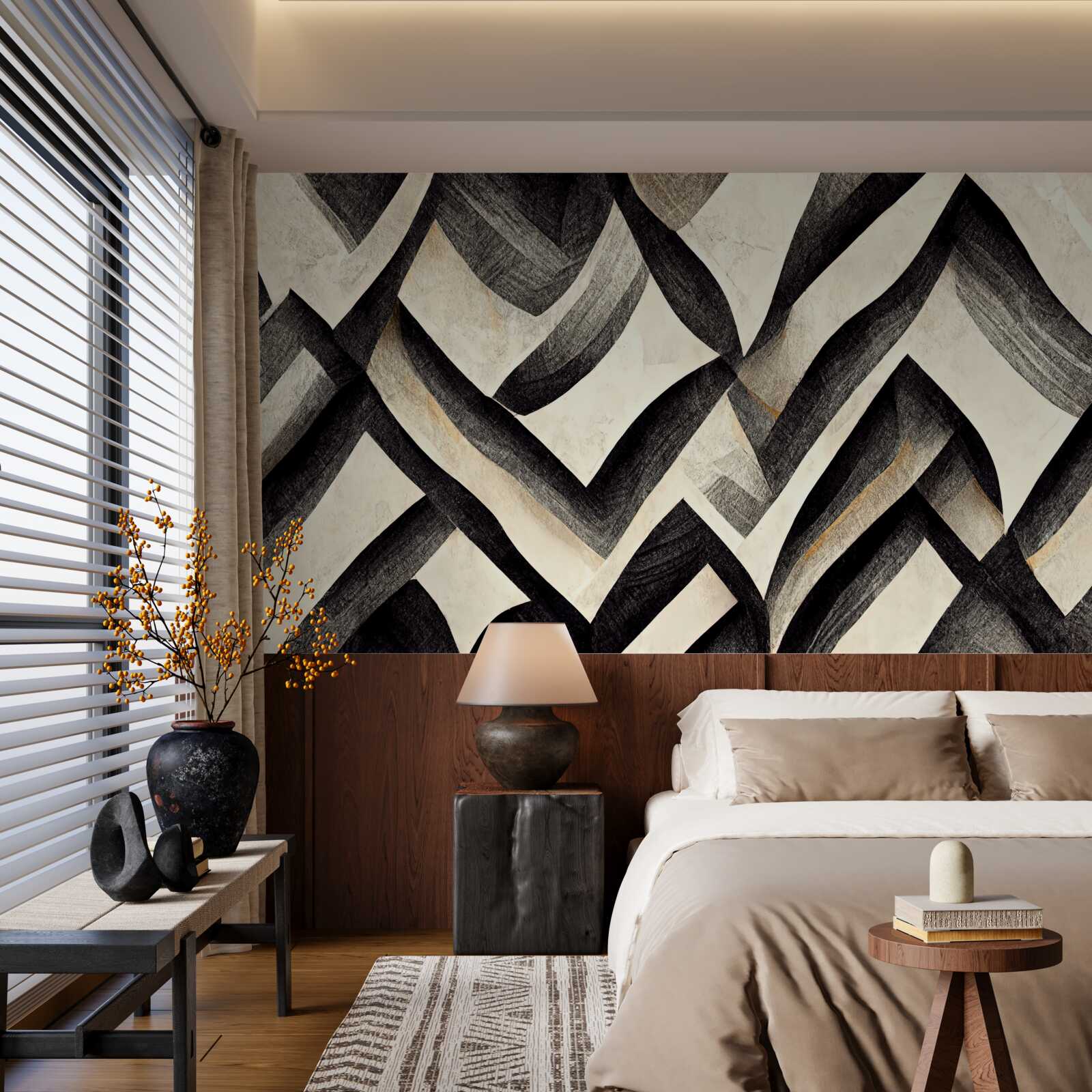 Fototapeta czarne góry spowite mgłą