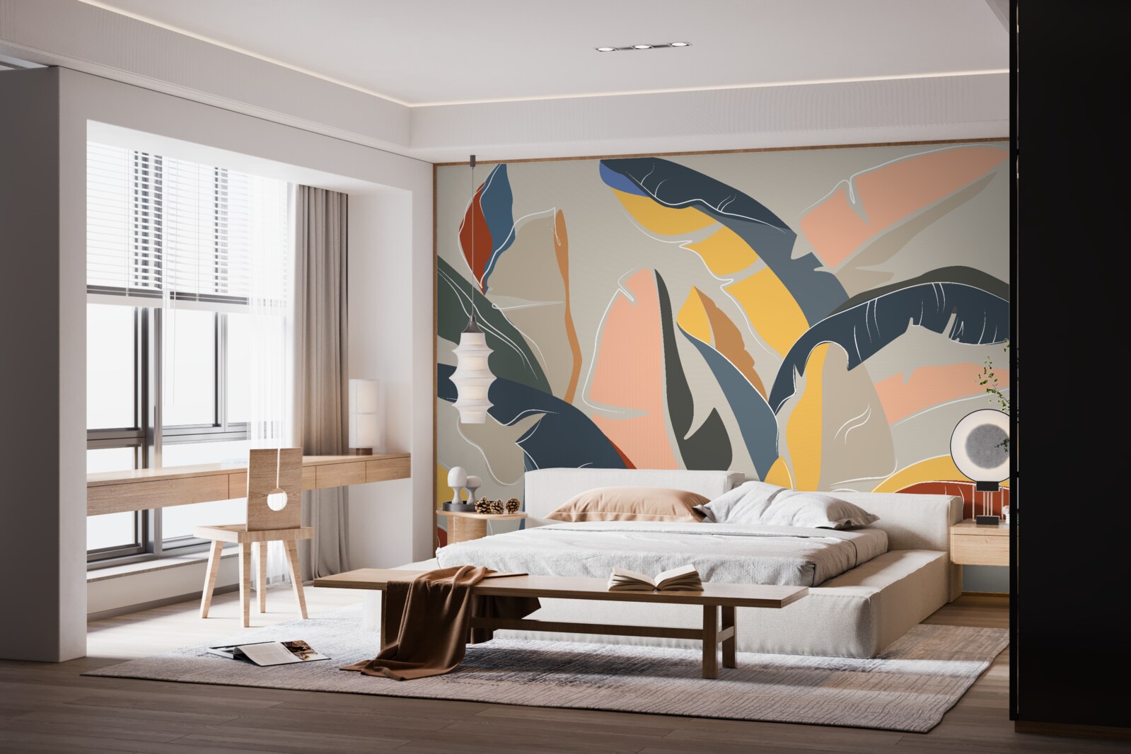 Fototapeta wysokie i bogate liście paproci