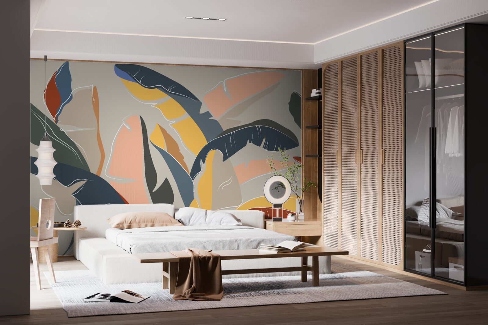 Fototapeta wysokie i bogate liście paproci