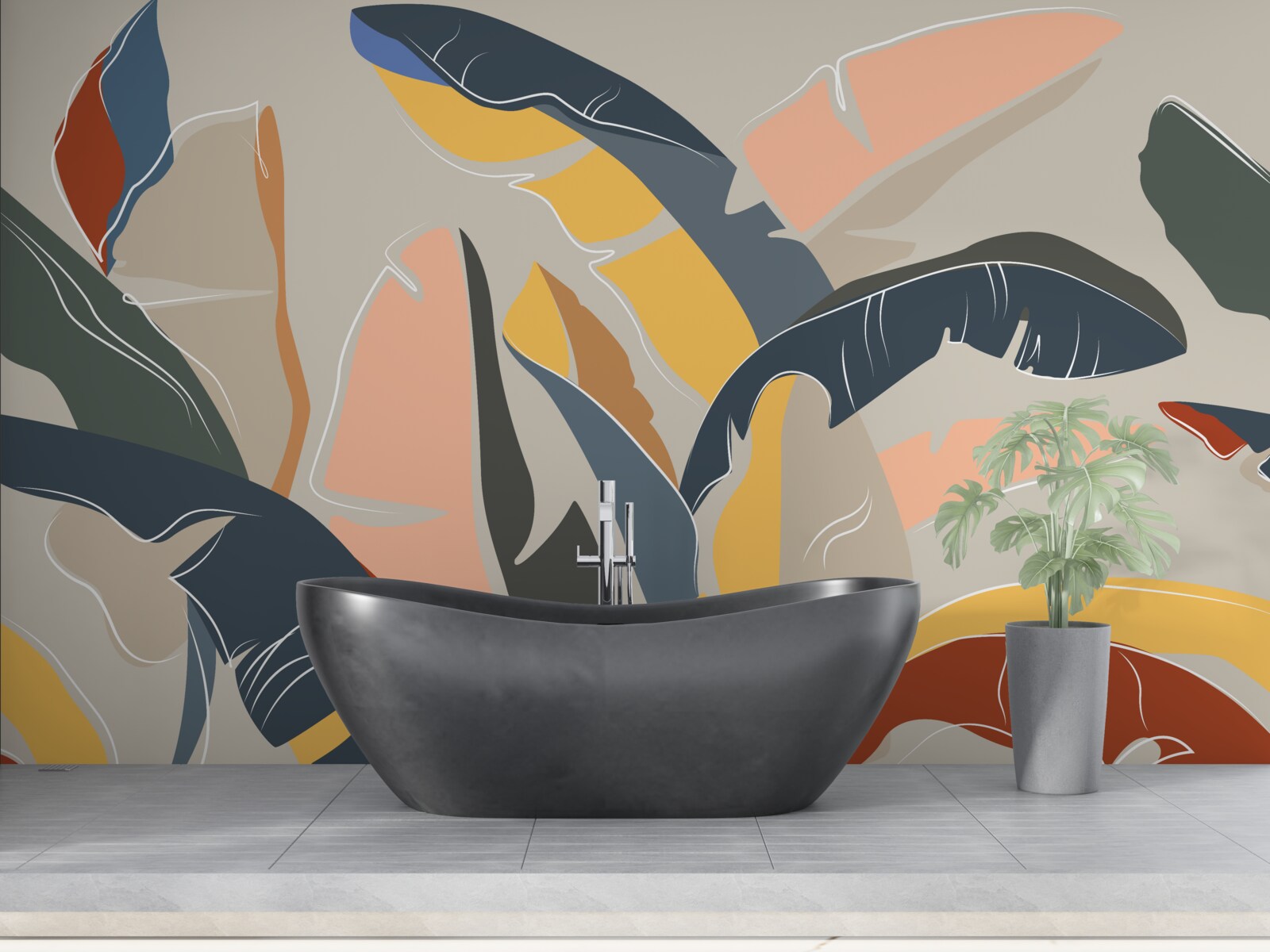 Fototapeta wysokie i bogate liście paproci