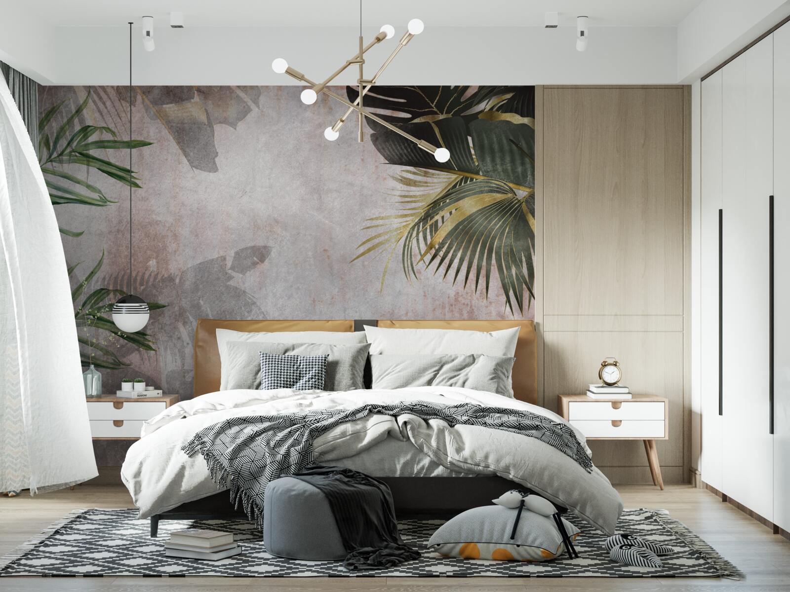 Fototapeta mglista pokrywa dżungli obwieszona liśćmi