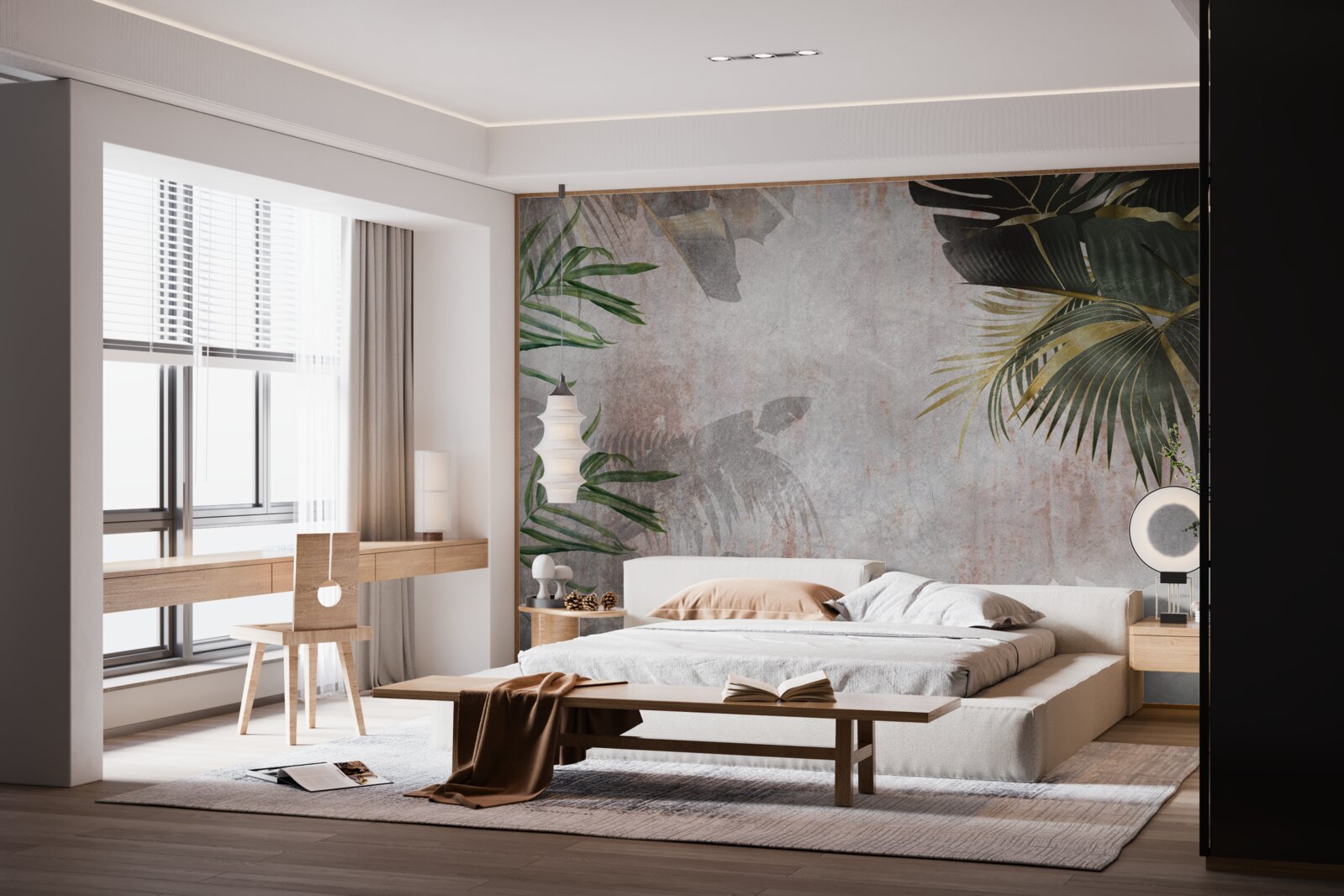 Fototapeta mglista pokrywa dżungli obwieszona liśćmi