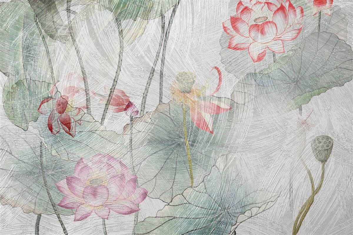 Fototapeta kwiaty maku malowane akwarelą