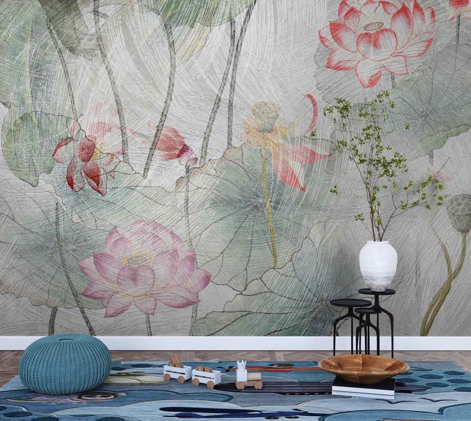 Fototapeta kwiaty maku malowane akwarelą