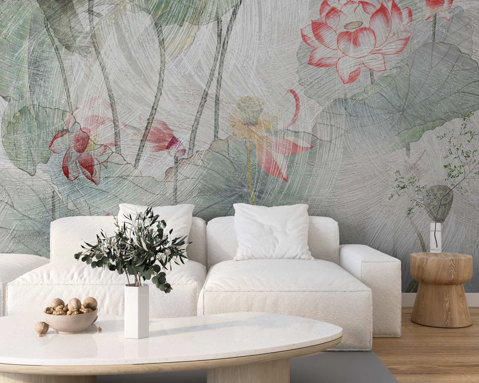 Fototapeta kwiaty maku malowane akwarelą