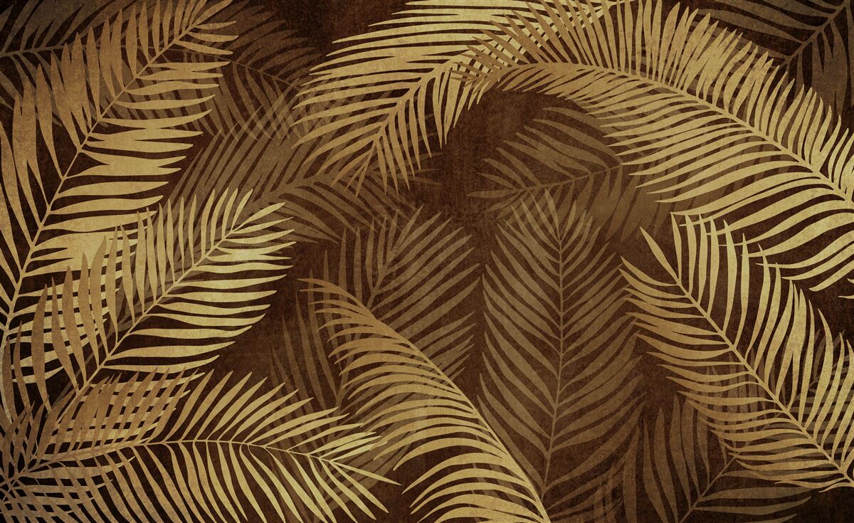 Fototapeta liście paproci w kolorze brązowym