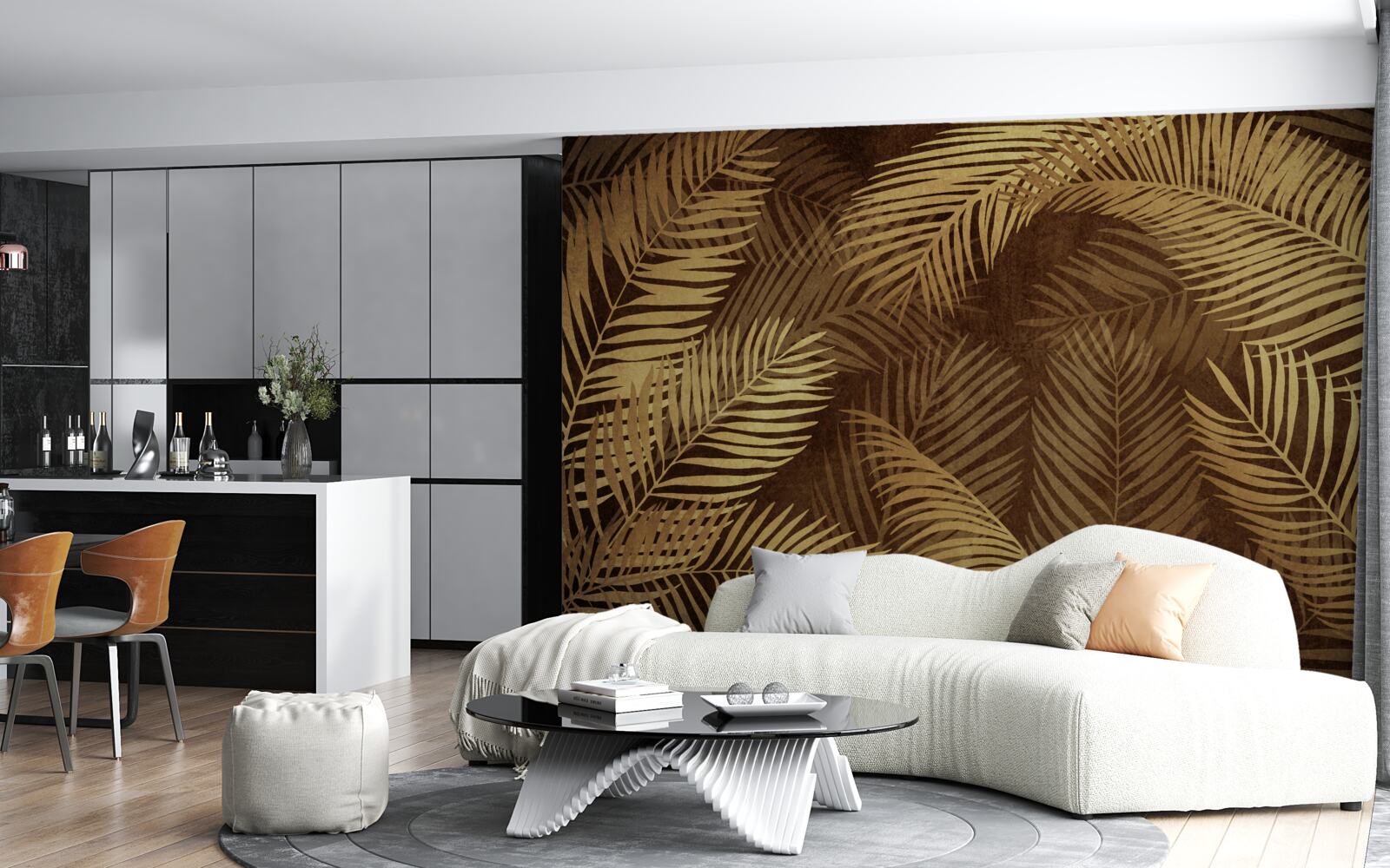 Fototapeta liście paproci w kolorze brązowym