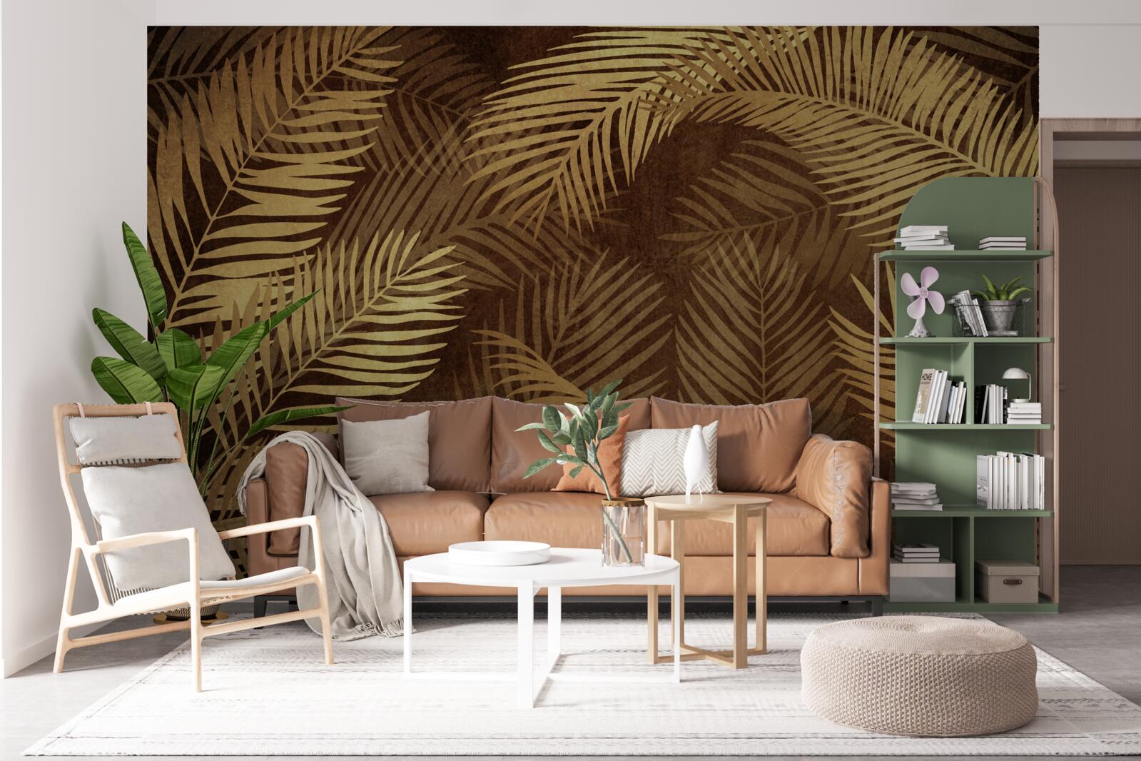 Fototapeta liście paproci w kolorze brązowym