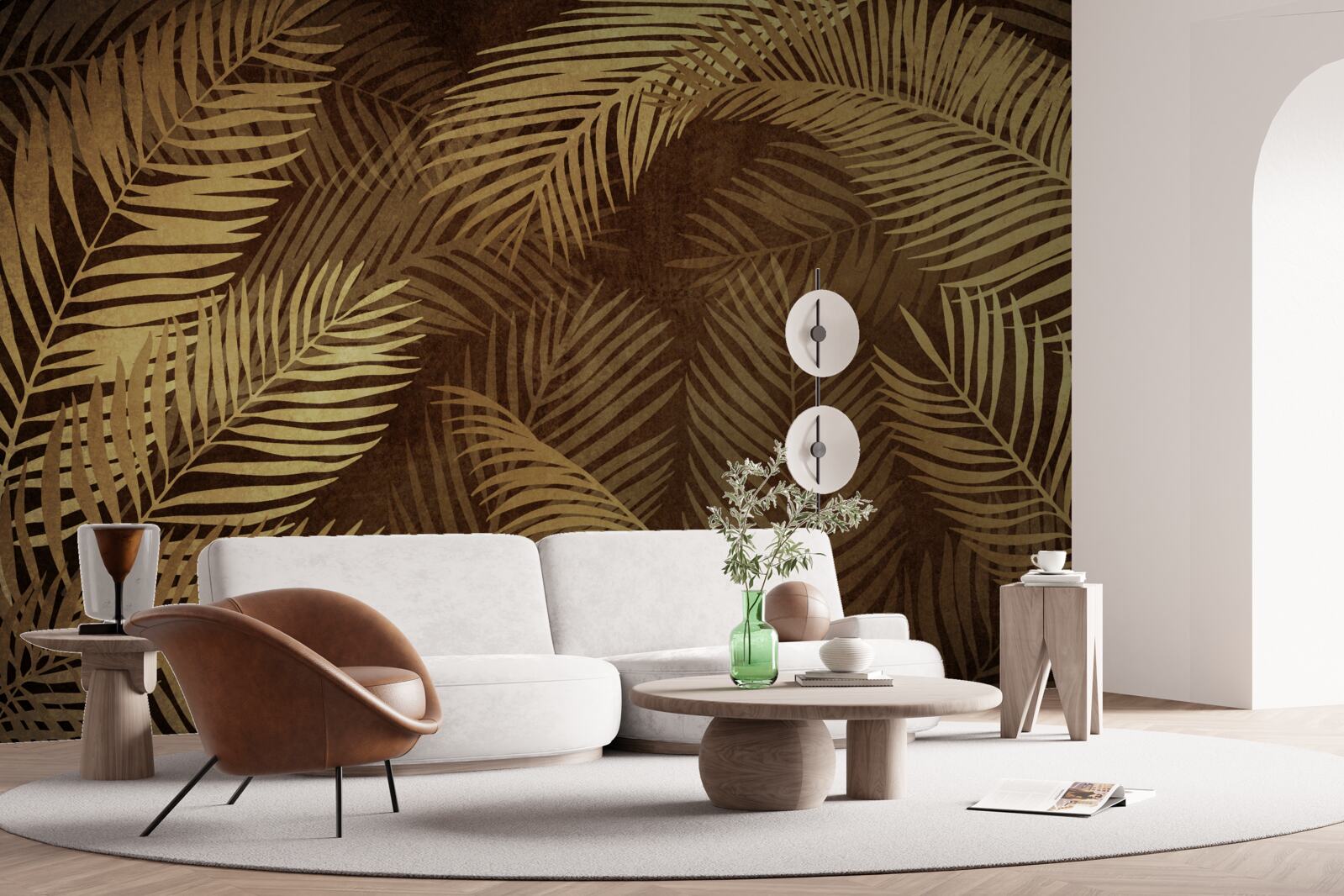 Fototapeta liście paproci w kolorze brązowym