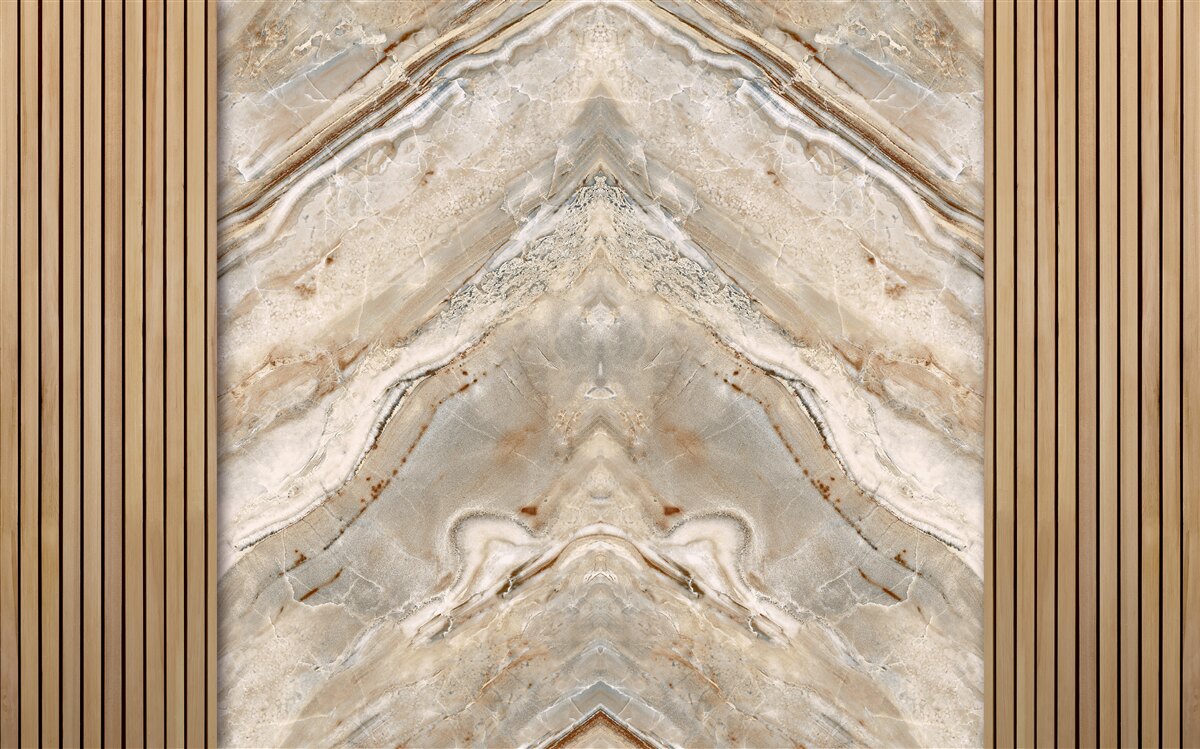 Fototapeta pionowe drewno z jasnym marmurem