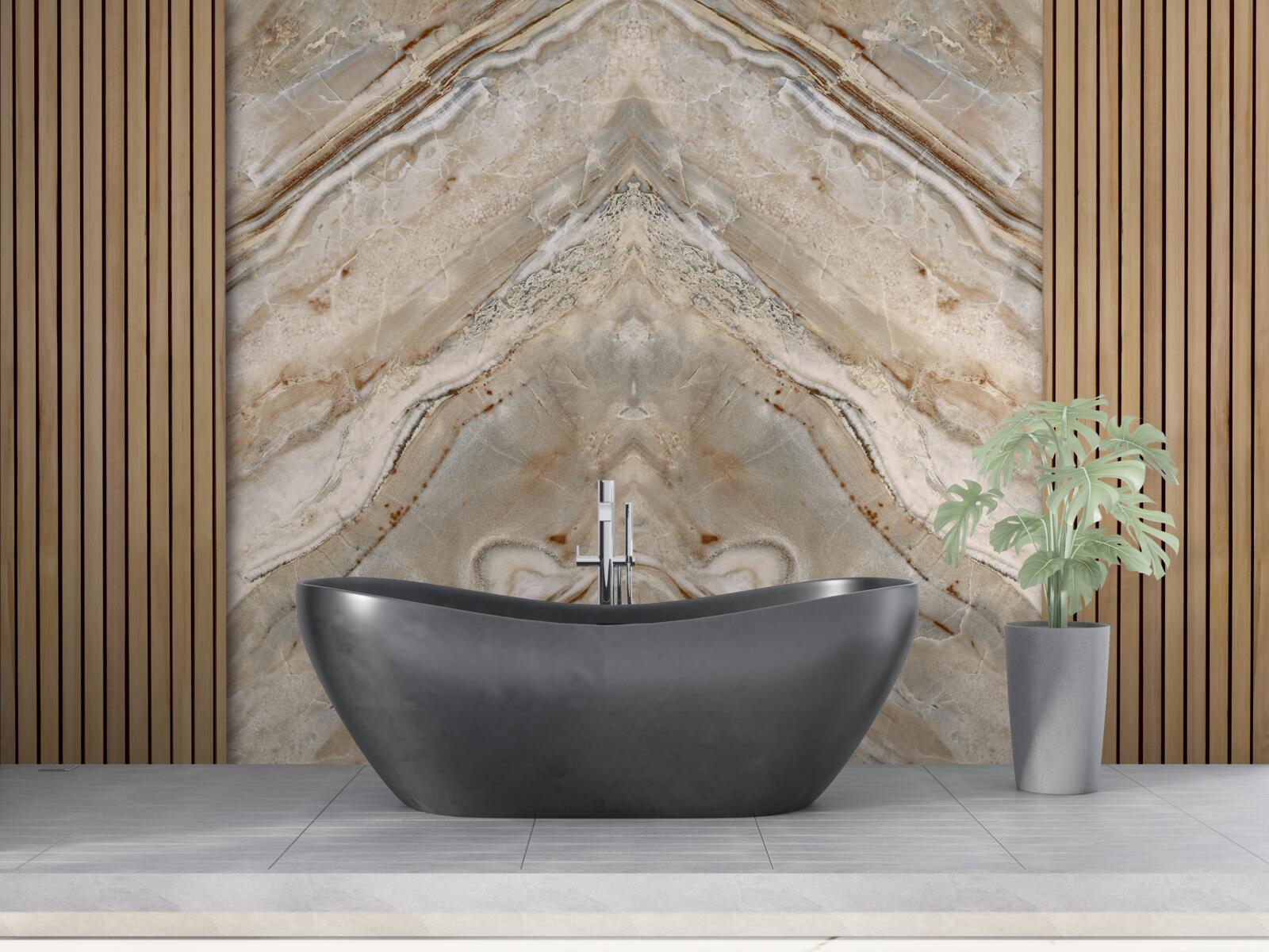 Fototapeta pionowe drewno z jasnym marmurem