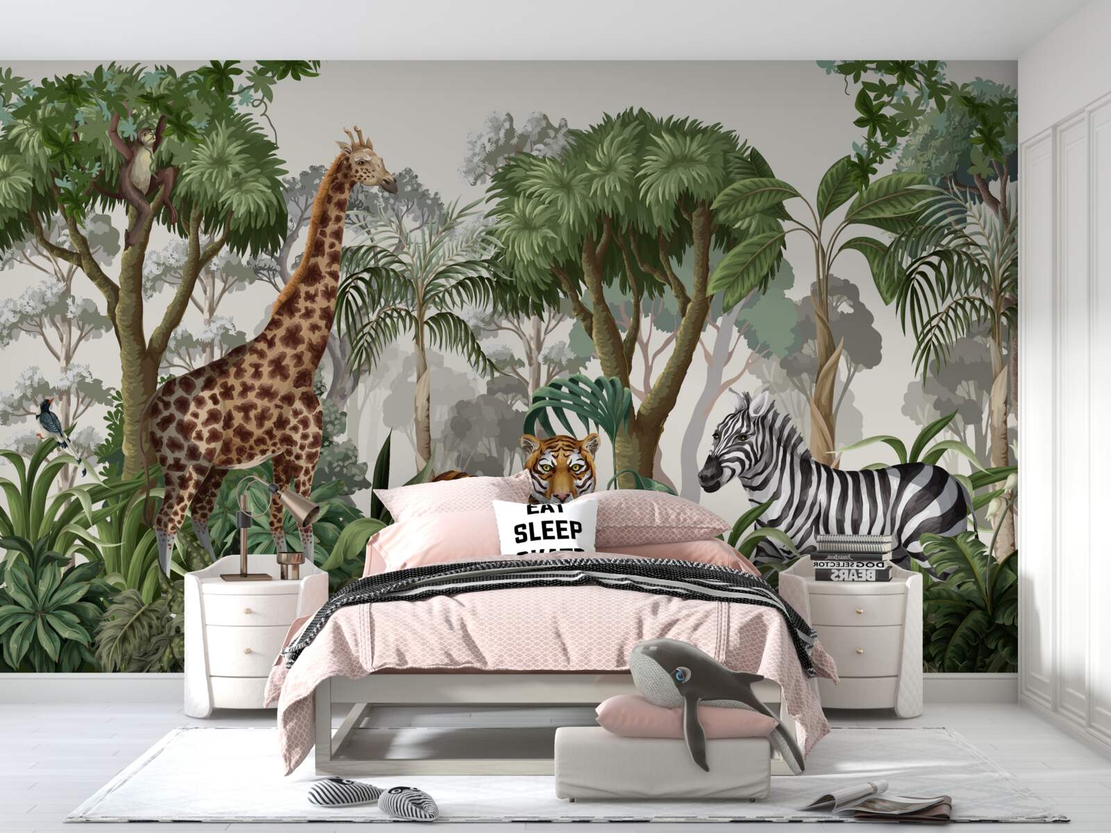 Fototapeta zwierzęta afryki w środowisku leśnym