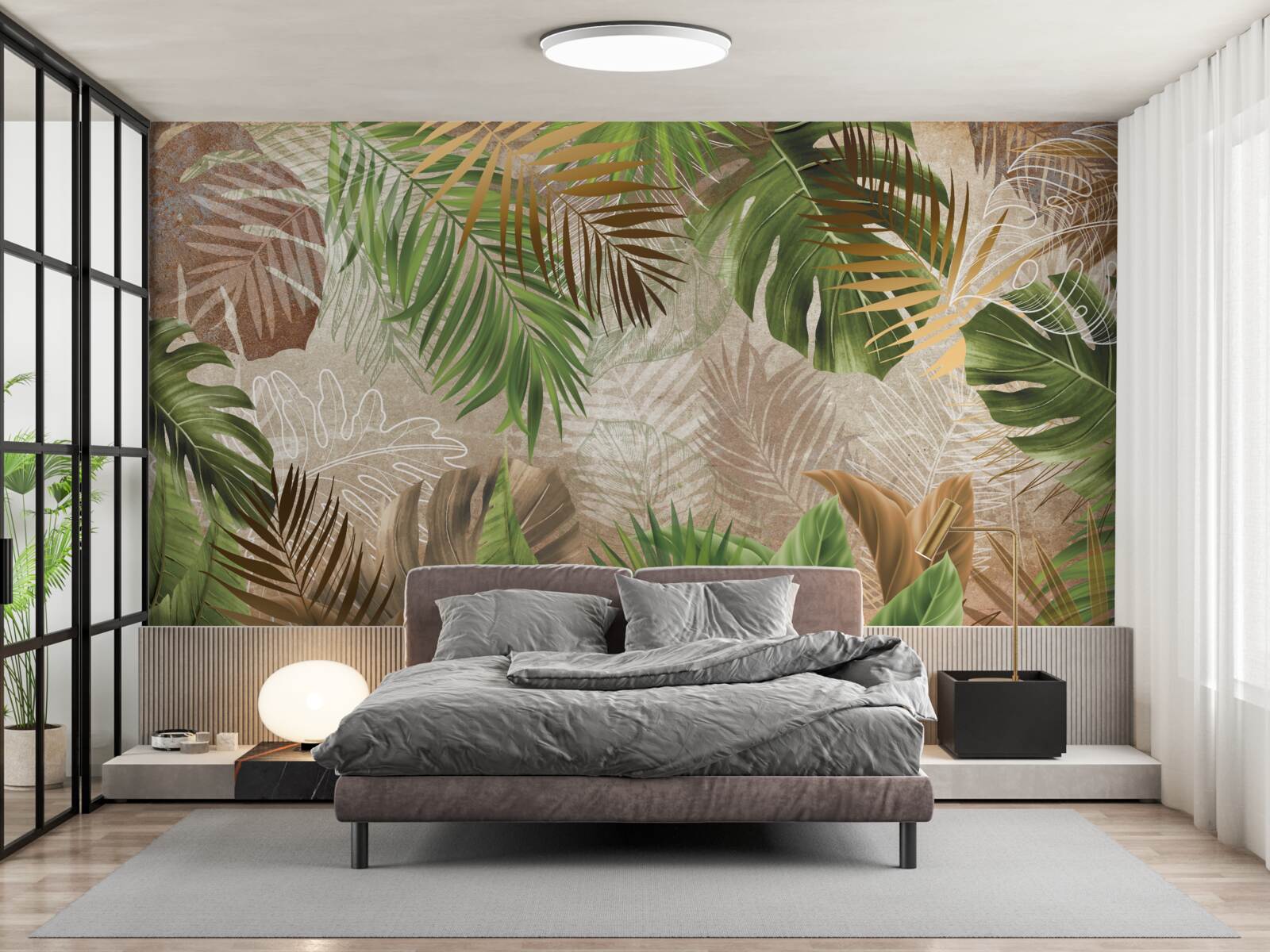 Fototapeta różnorodność zielonych paproci