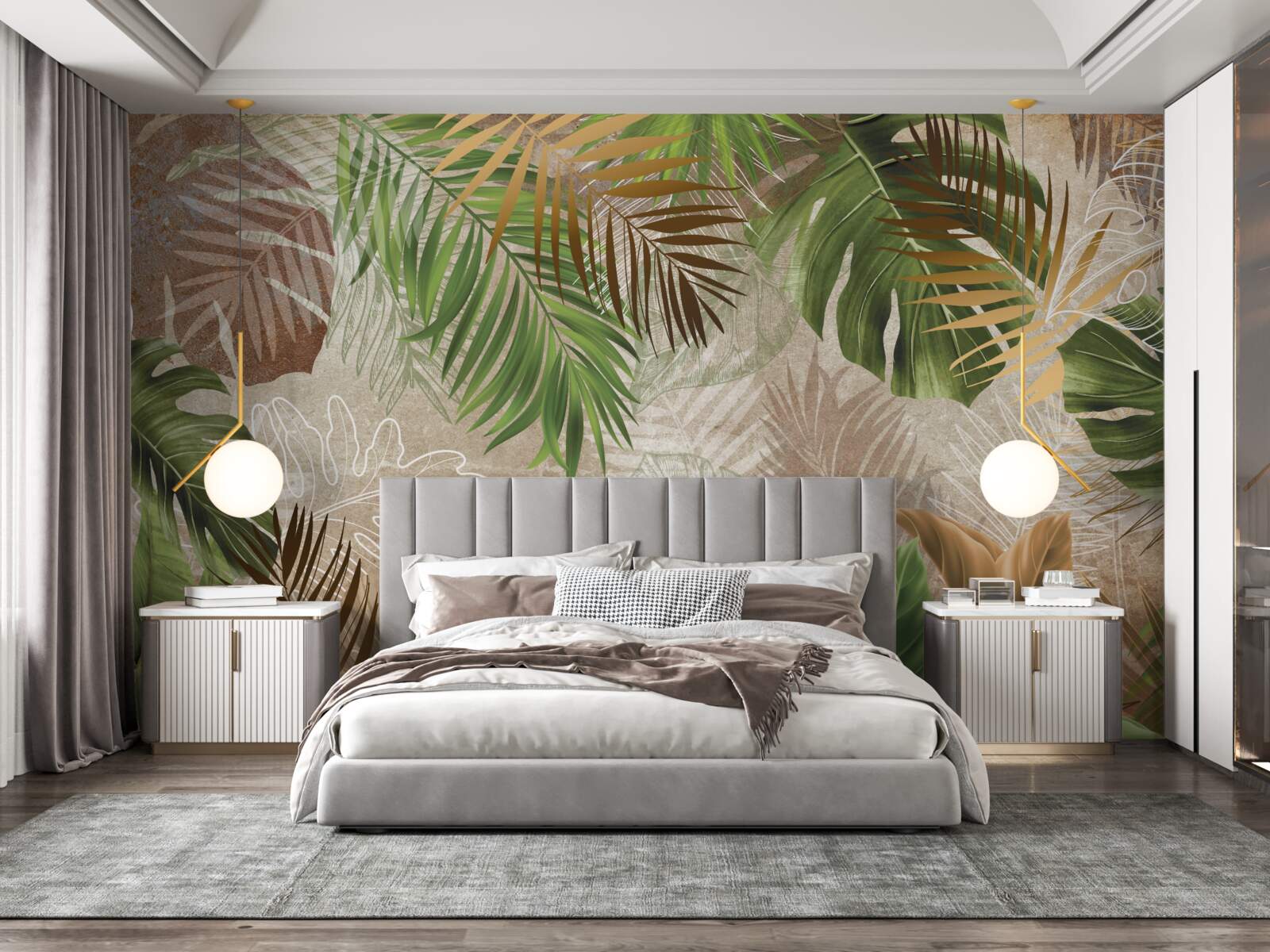 Fototapeta różnorodność zielonych paproci