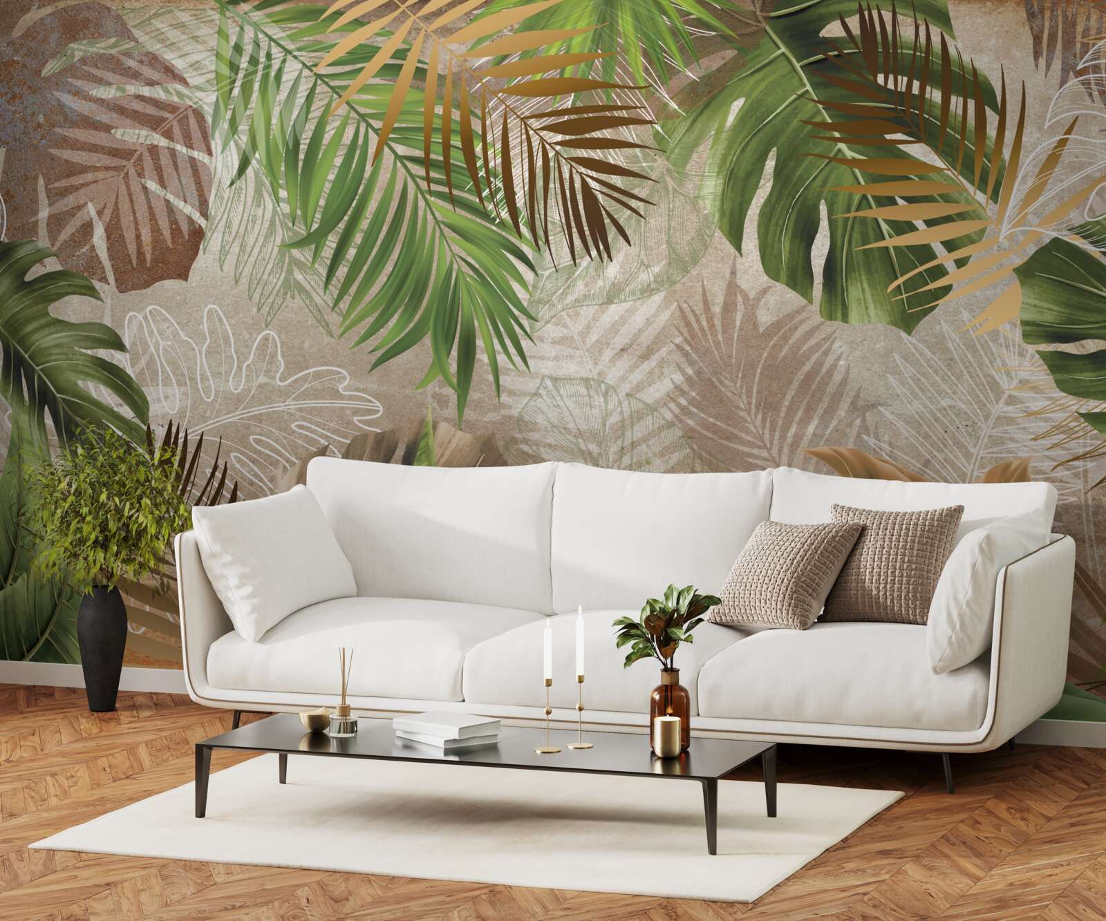 Fototapeta różnorodność zielonych paproci