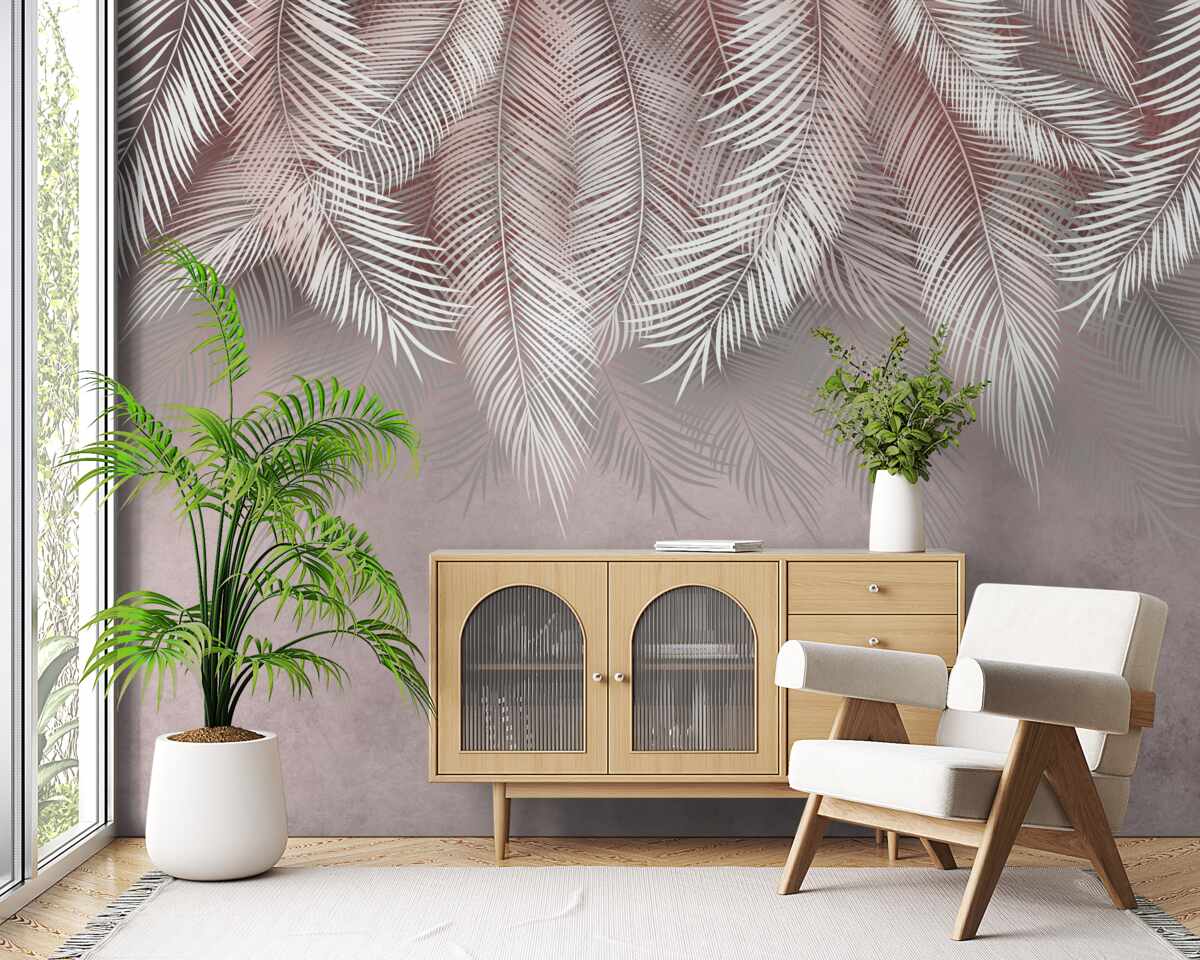 Fototapeta lekkie paprocie zwisają