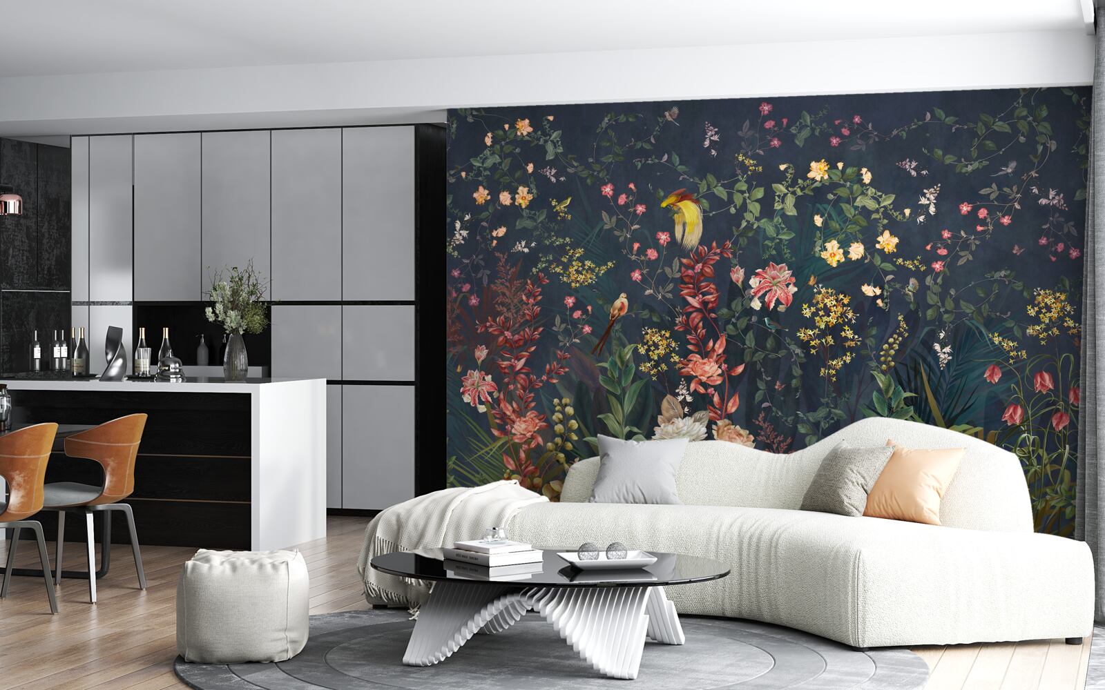 Fototapeta jasne kwiaty nocy