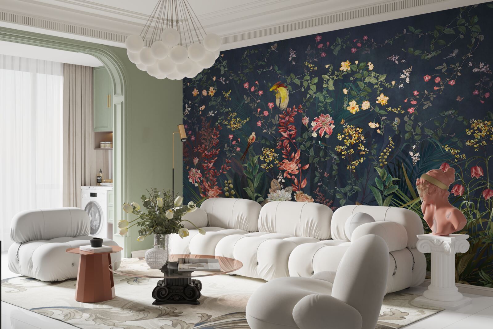 Fototapeta jasne kwiaty nocy