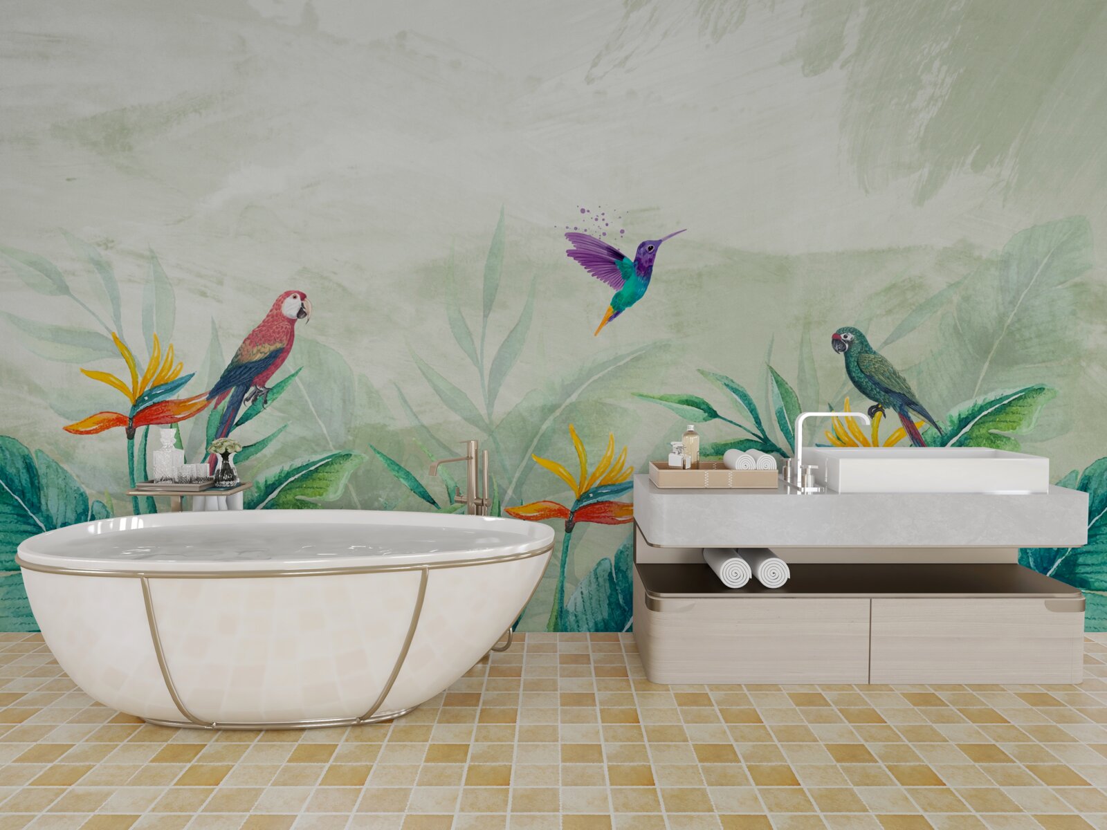 Fototapeta ptaki cieszą się o poranku