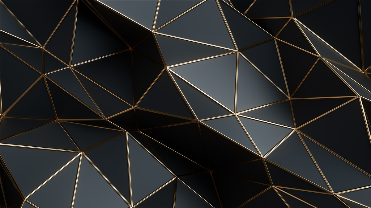 Fototapeta czarno-złote obiekty 3d