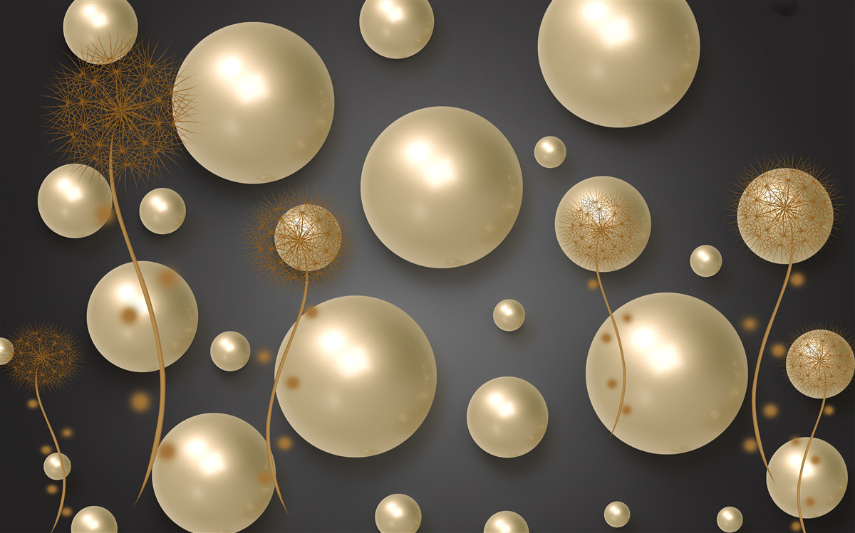 Fototapeta trójwymiarowa abstrakcja w postaci mleczy