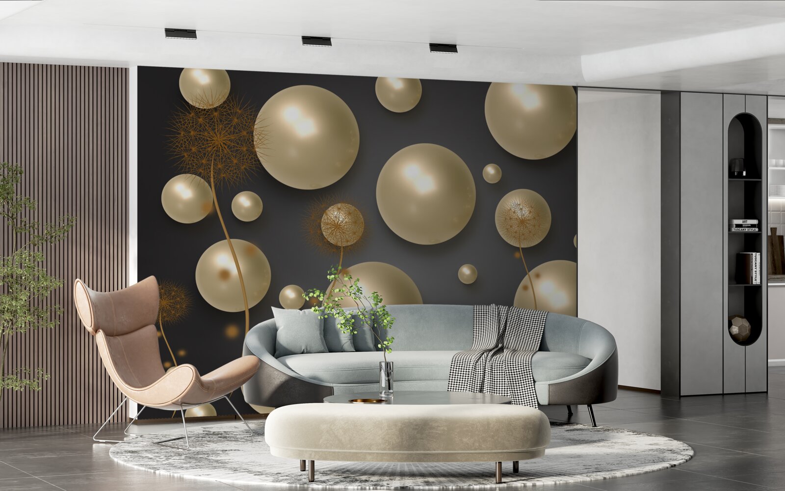 Fototapeta trójwymiarowa abstrakcja w postaci mleczy