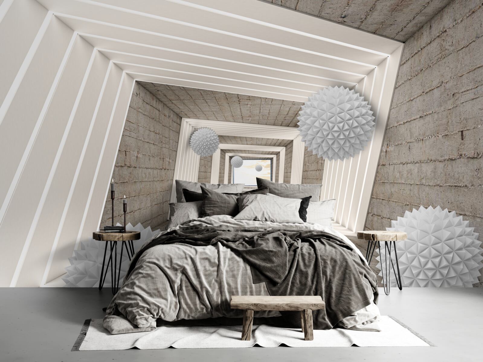 Fototapeta niekończący się tunel z piłkami