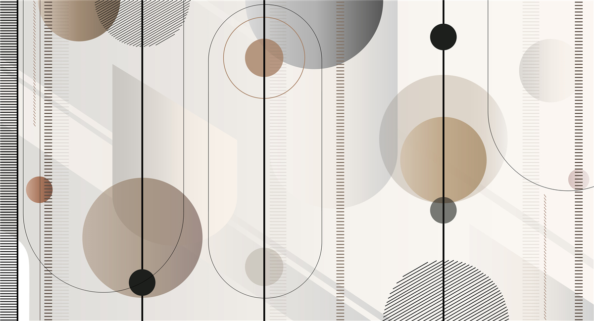 Fototapeta lekkie linie i abstrakcyjne koła