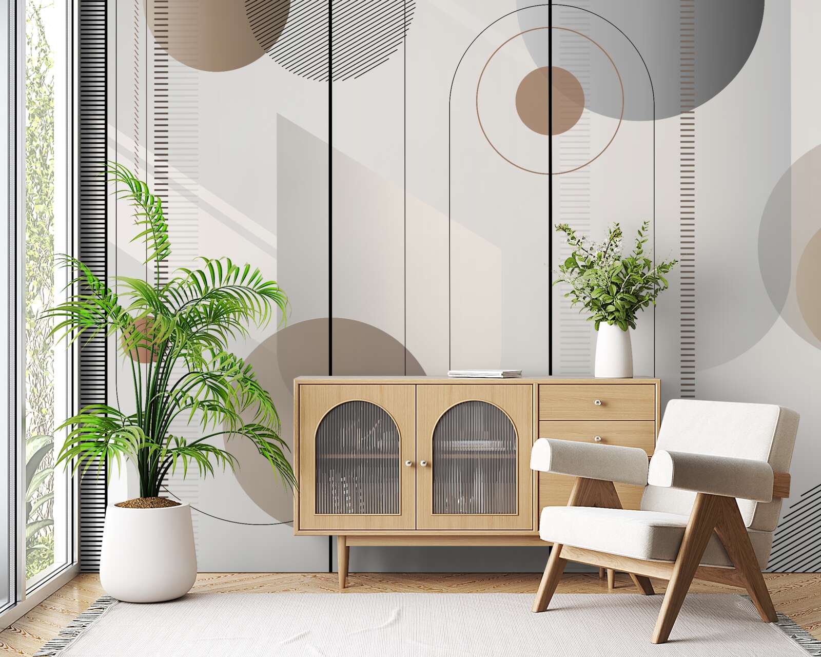 Fototapeta lekkie linie i abstrakcyjne koła