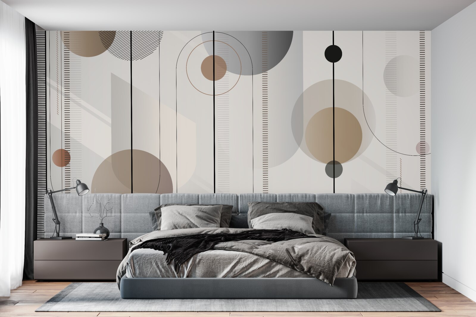 Fototapeta lekkie linie i abstrakcyjne koła