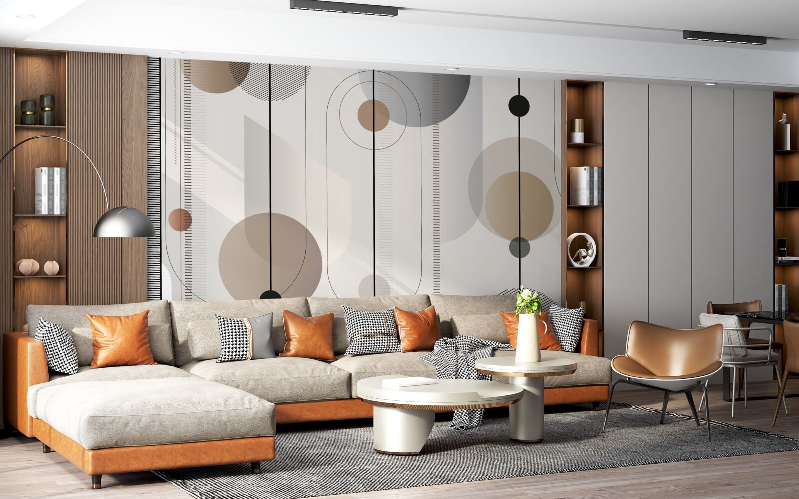 Fototapeta lekkie linie i abstrakcyjne koła