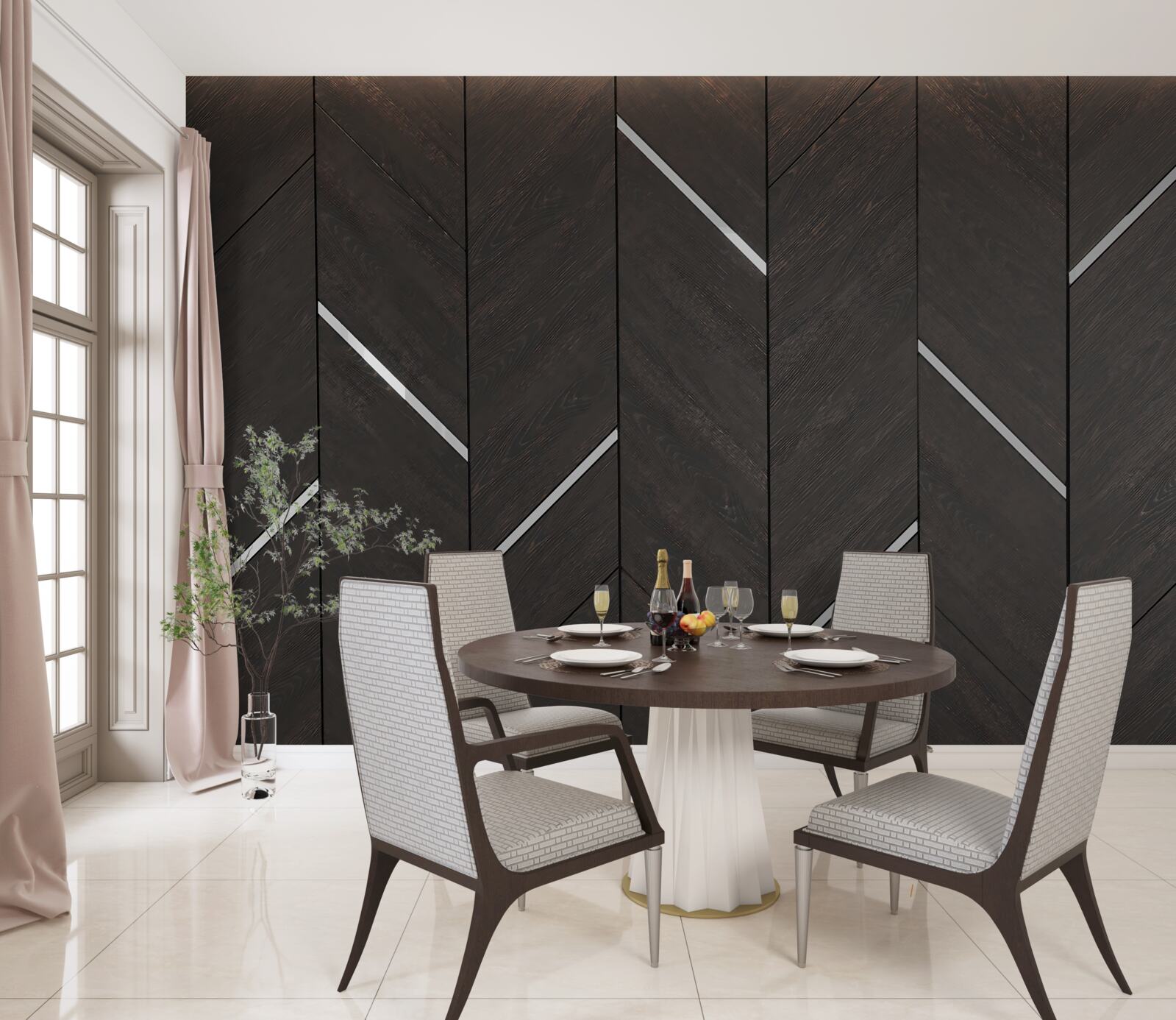 Fototapeta parkiet jest czarny w białe paski