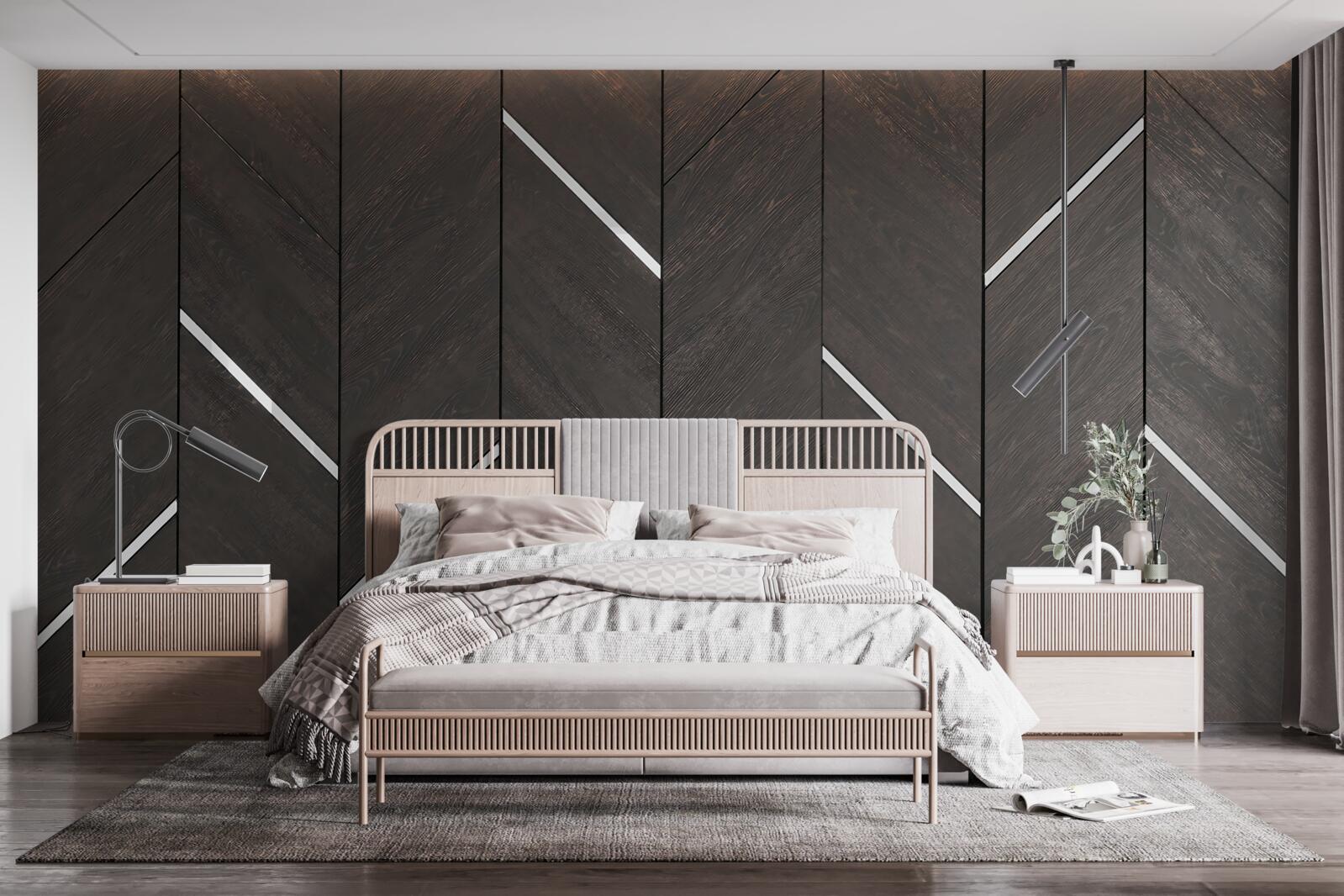 Fototapeta parkiet jest czarny w białe paski