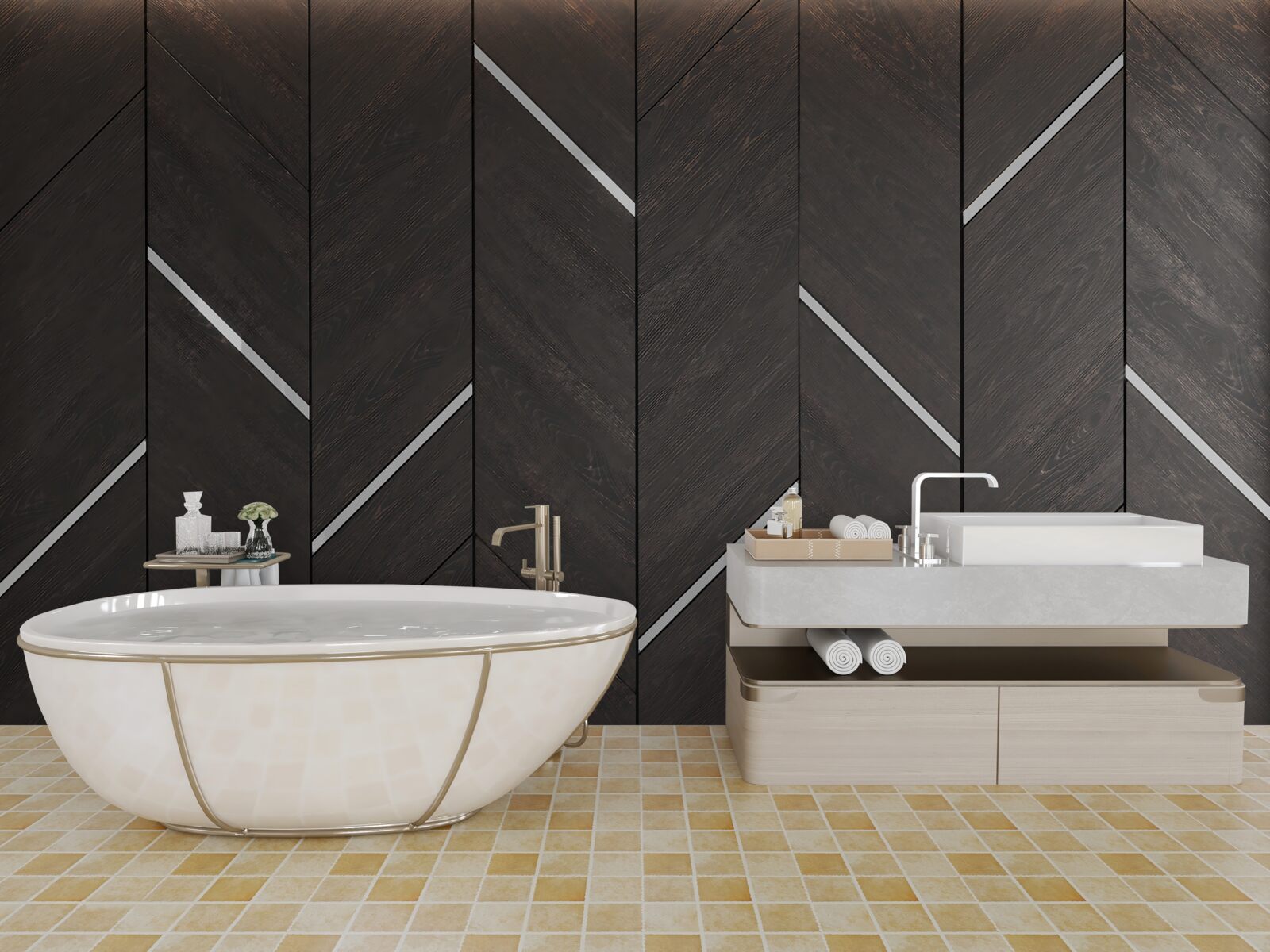 Fototapeta parkiet jest czarny w białe paski