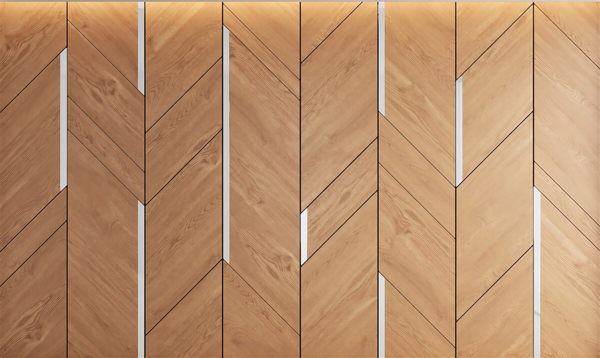 Fototapeta brązowy parkiet z wbudowanym oświetleniem