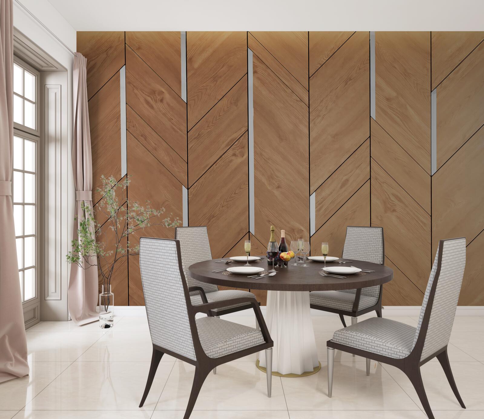 Fototapeta brązowy parkiet z wbudowanym oświetleniem