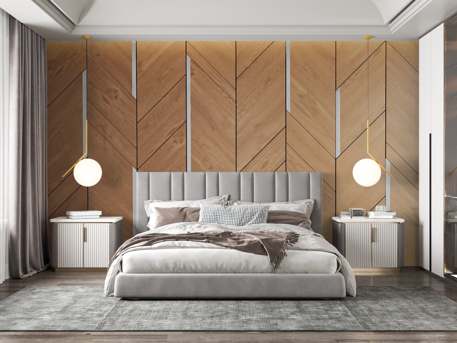 Fototapeta brązowy parkiet z wbudowanym oświetleniem