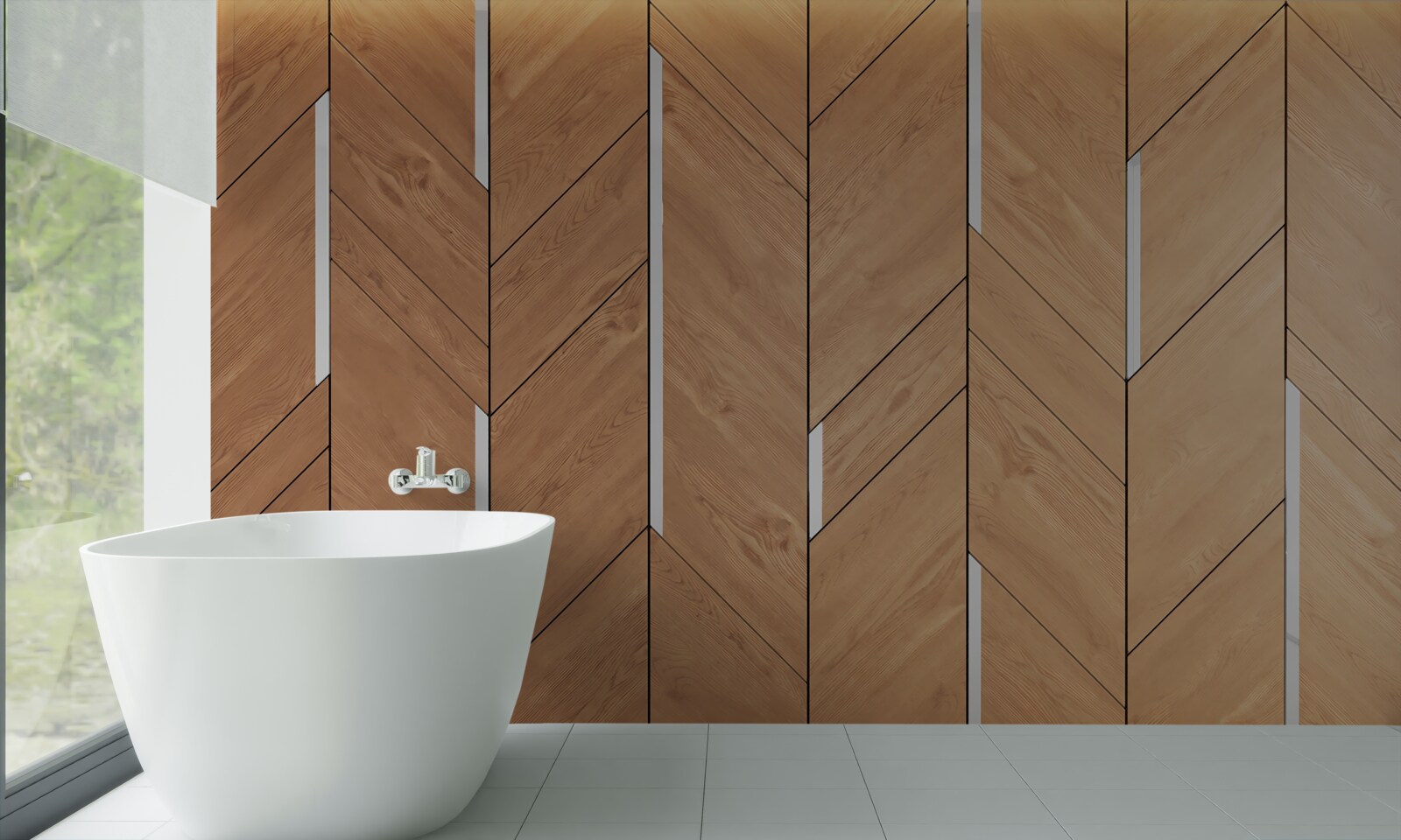 Fototapeta brązowy parkiet z wbudowanym oświetleniem